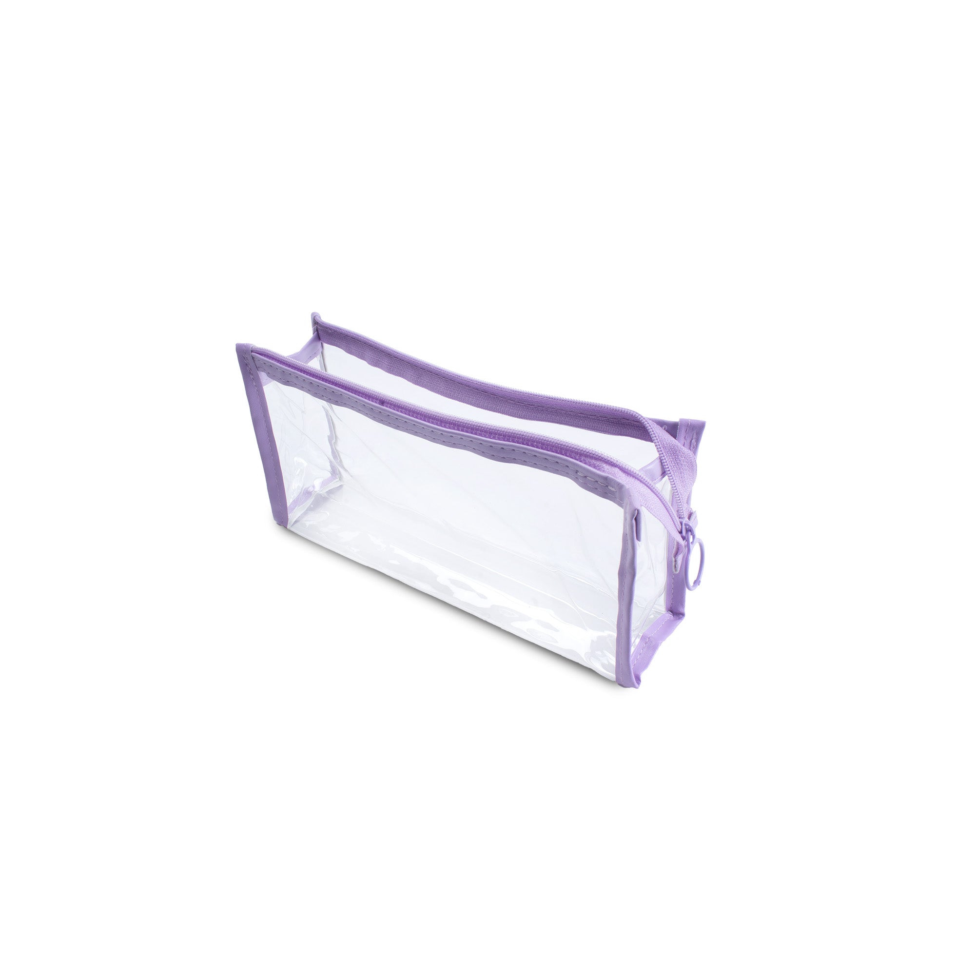 PVC Transparent Zip Pouch Purple 22x10.5cm 1pc