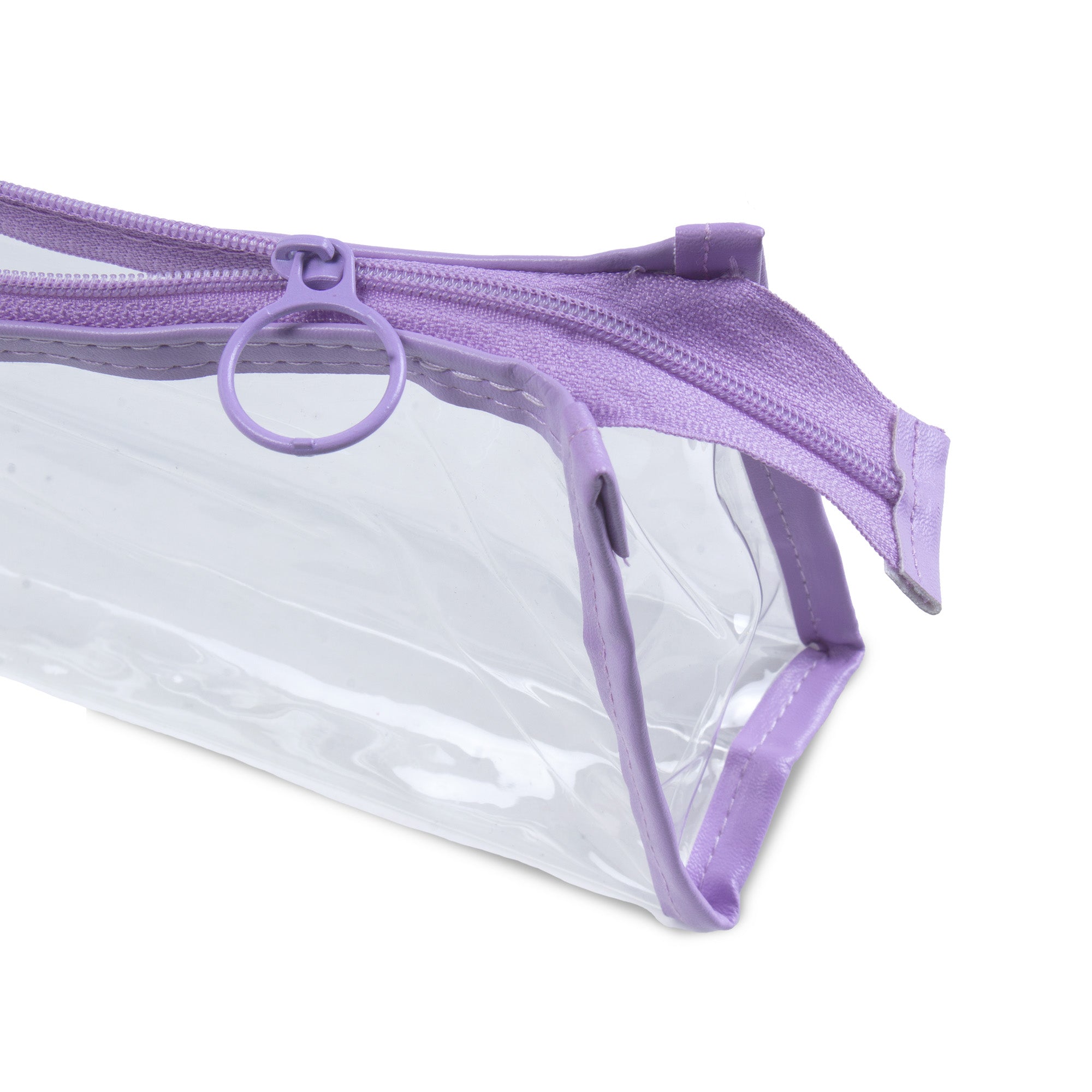 PVC Transparent Zip Pouch Purple 22x10.5cm 1pc