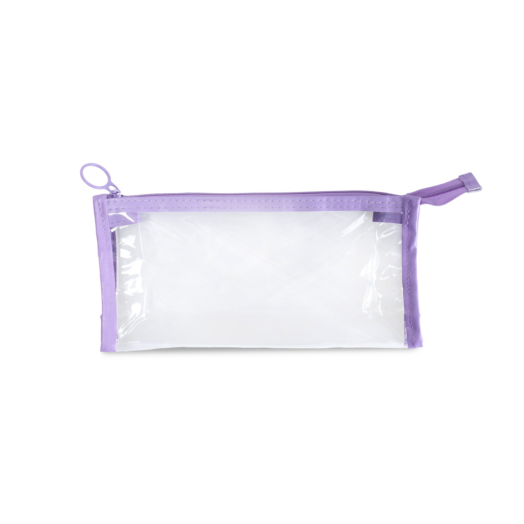 PVC Transparent Zip Pouch Purple 22x10.5cm 1pc