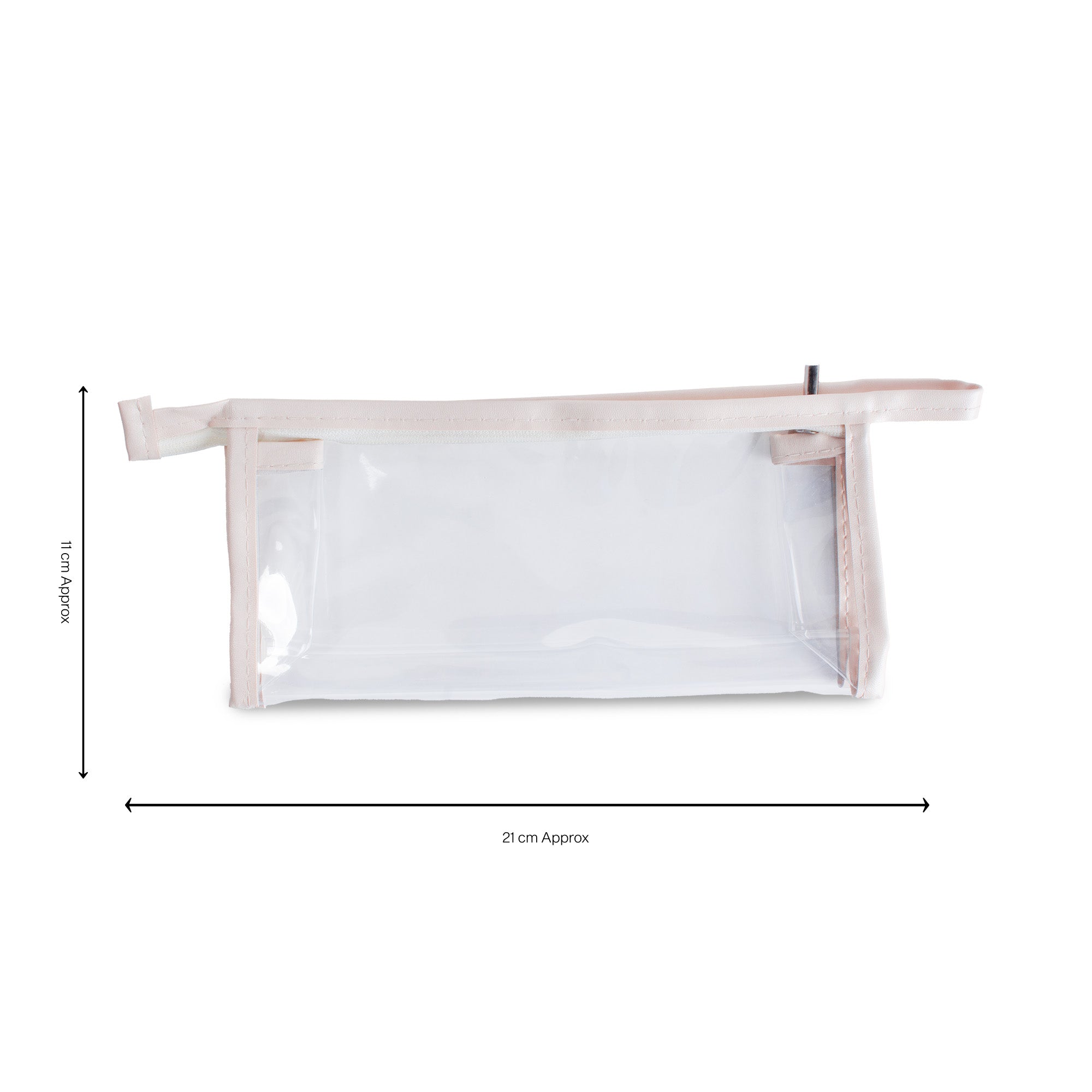 PVC Transparent Zip Pouch Cream 22x10.5cm 1pc