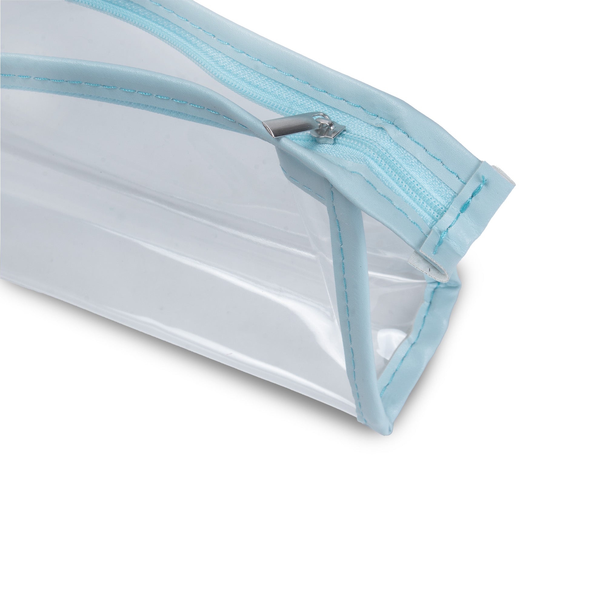 PVC Transparent Zip Pouch Blue 22x10.5cm 1pc