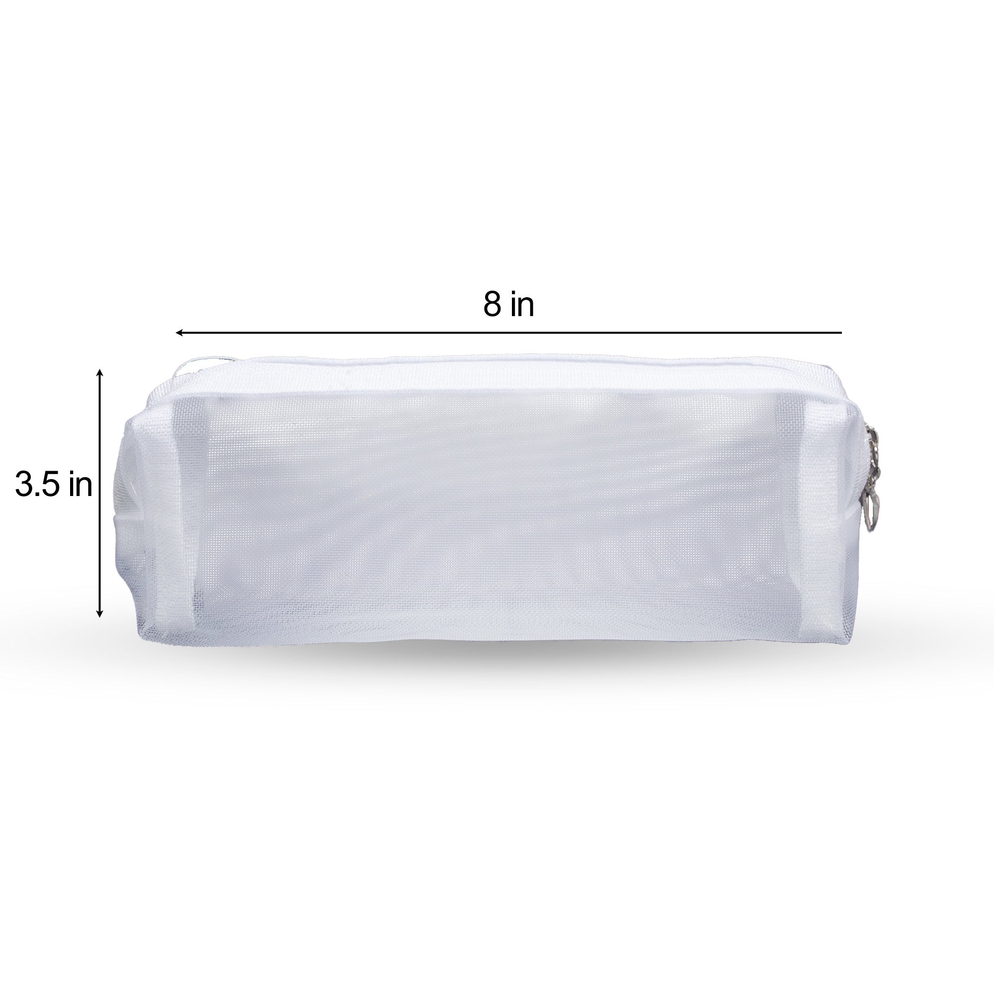 Mesh Pencil Case White 9x3.5inch 1pc