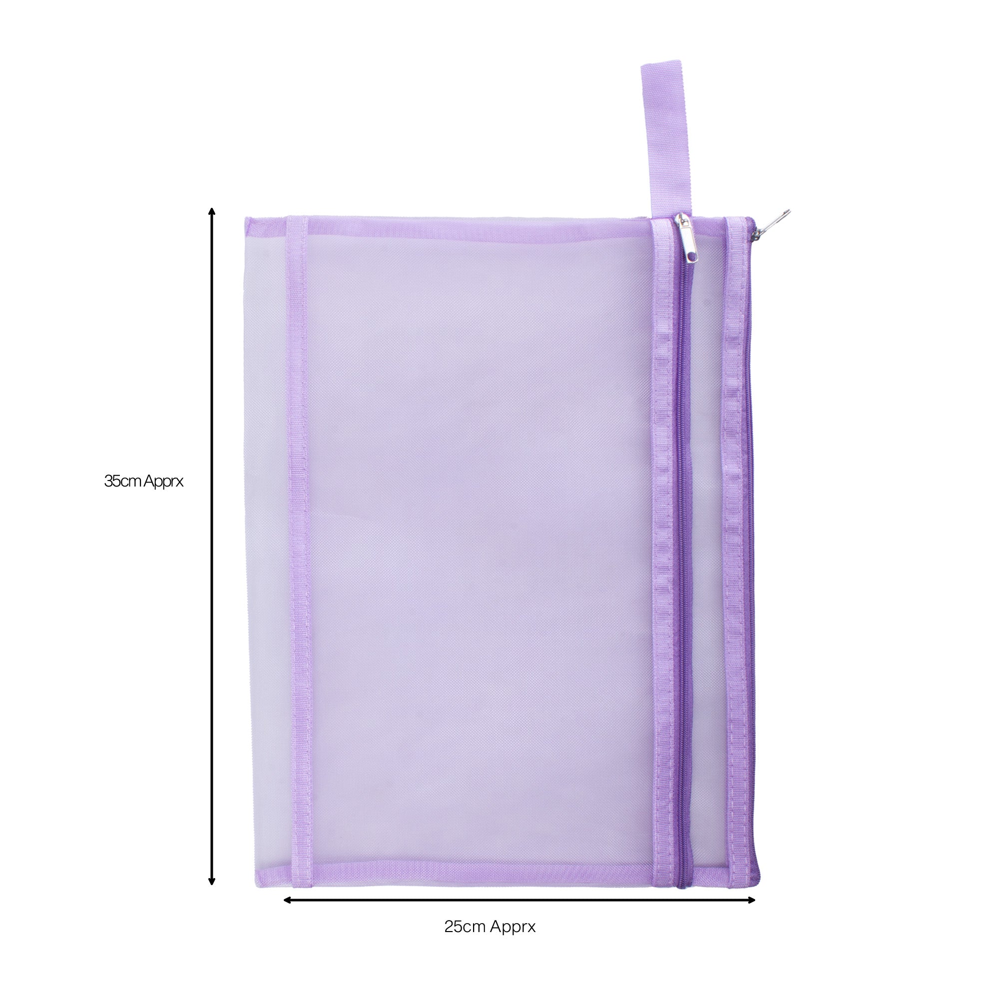 Mesh Pouch with Double Zip Purple A4 1pc