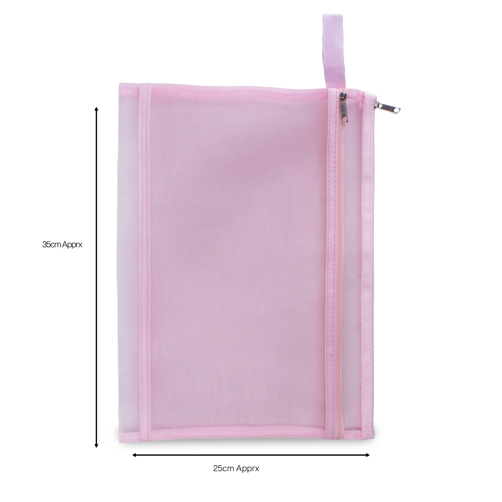 Mesh Pouch with Double Zip Pink A4 1pc