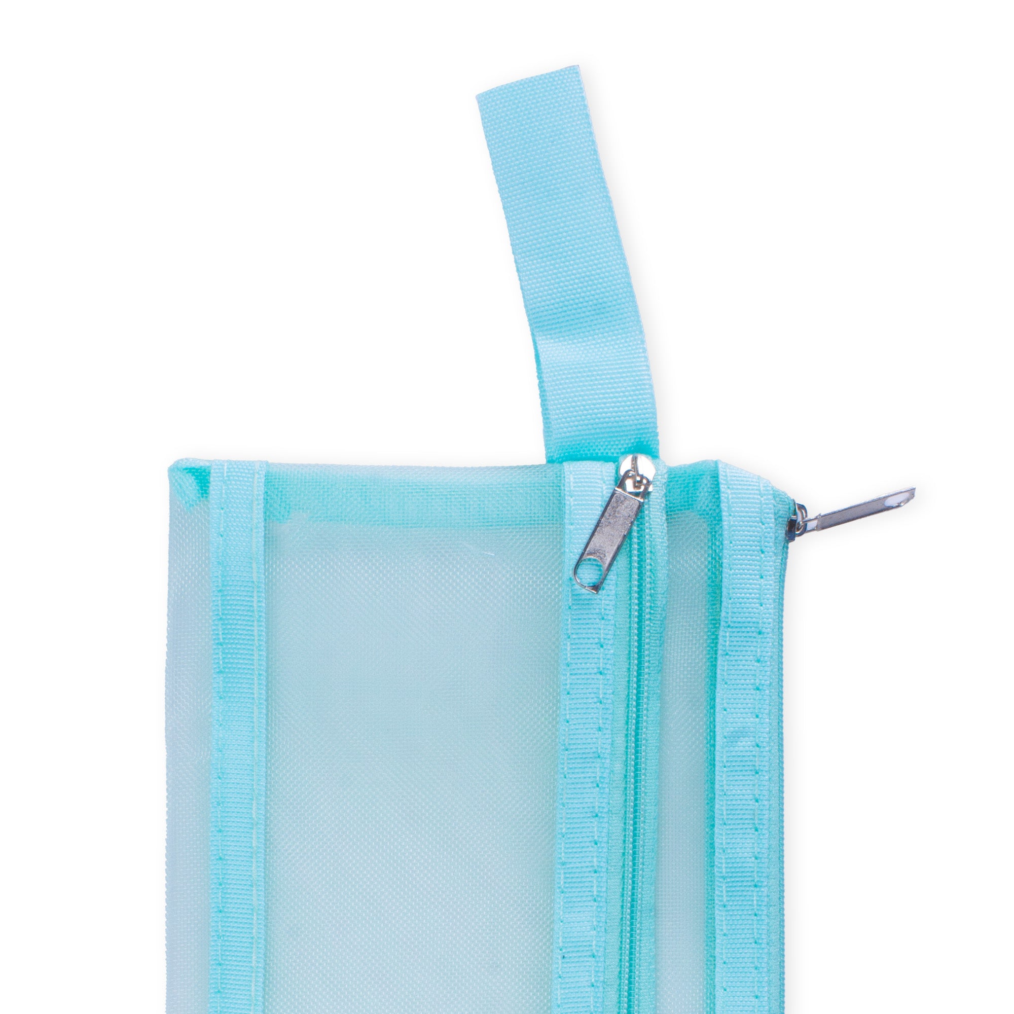 Mesh Pouch with Double Zip Blue A6 1pc