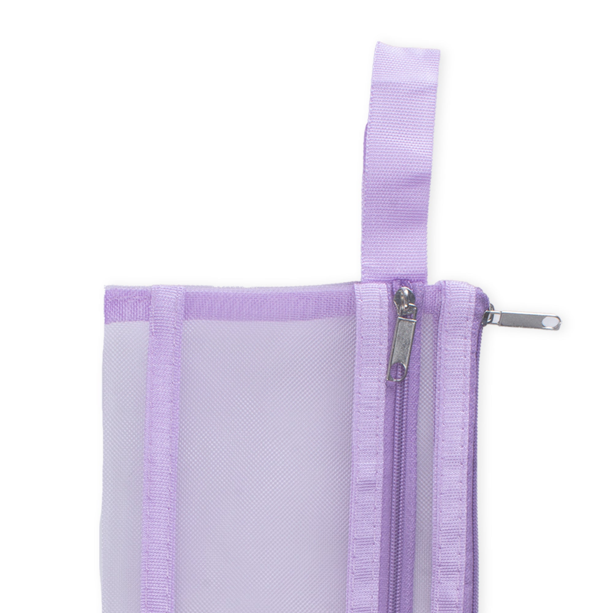 Mesh Pouch with Double Zip Purple A6 1pc