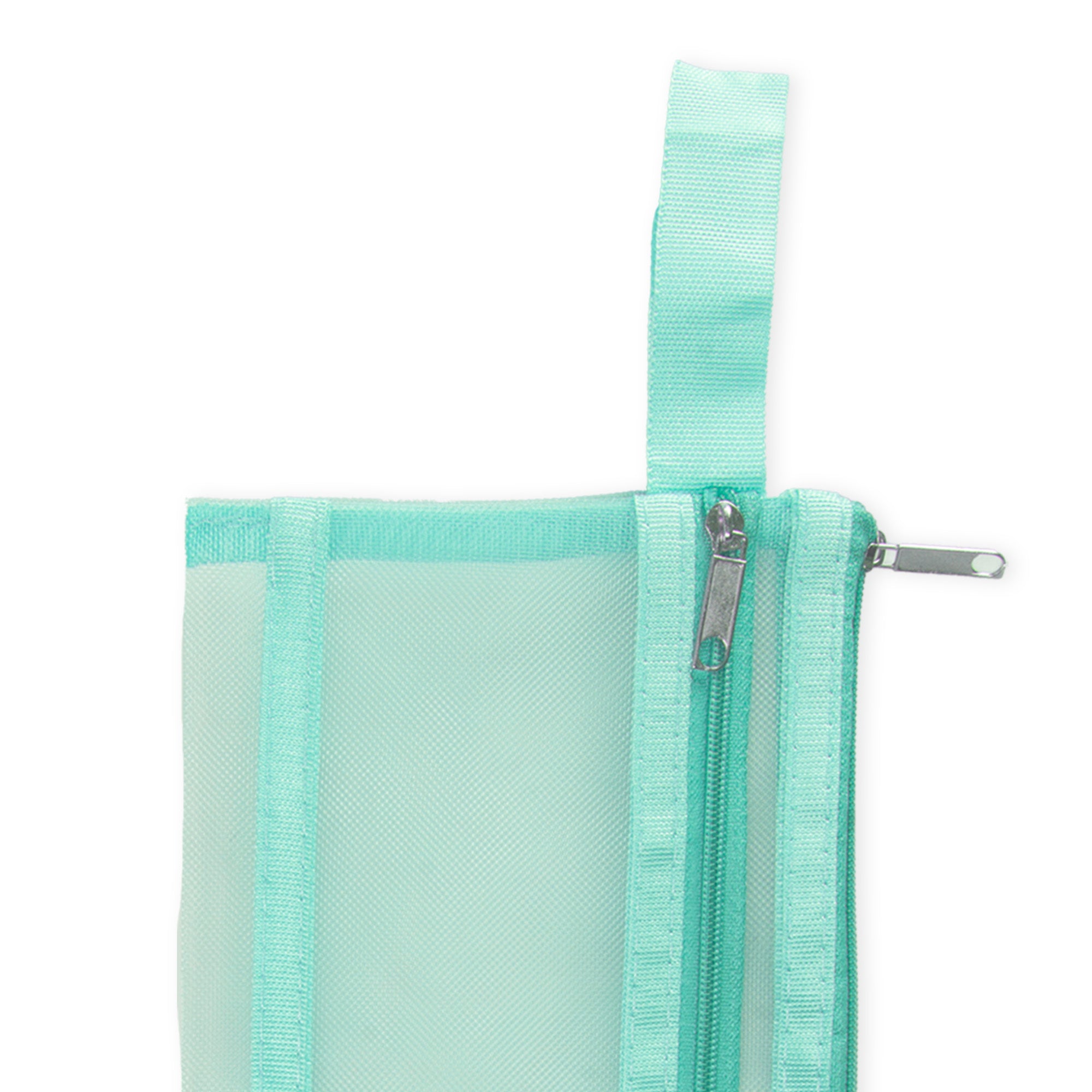 Mesh Pouch with Double Zip Teal A6 1pc