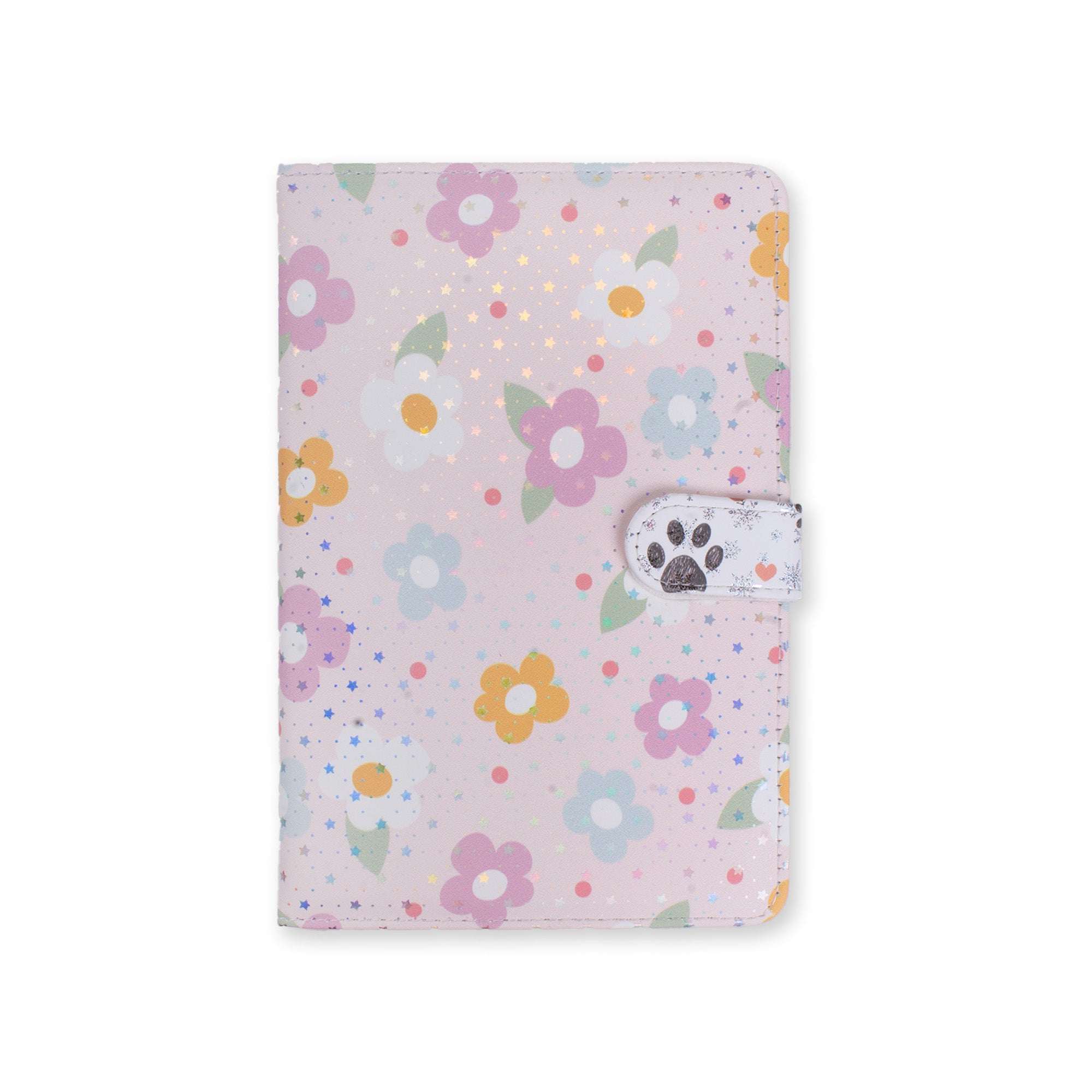 Softbound Ruled Notebook with Magnetic Closure Starry Blossom Pink A5 160Pages 1Book