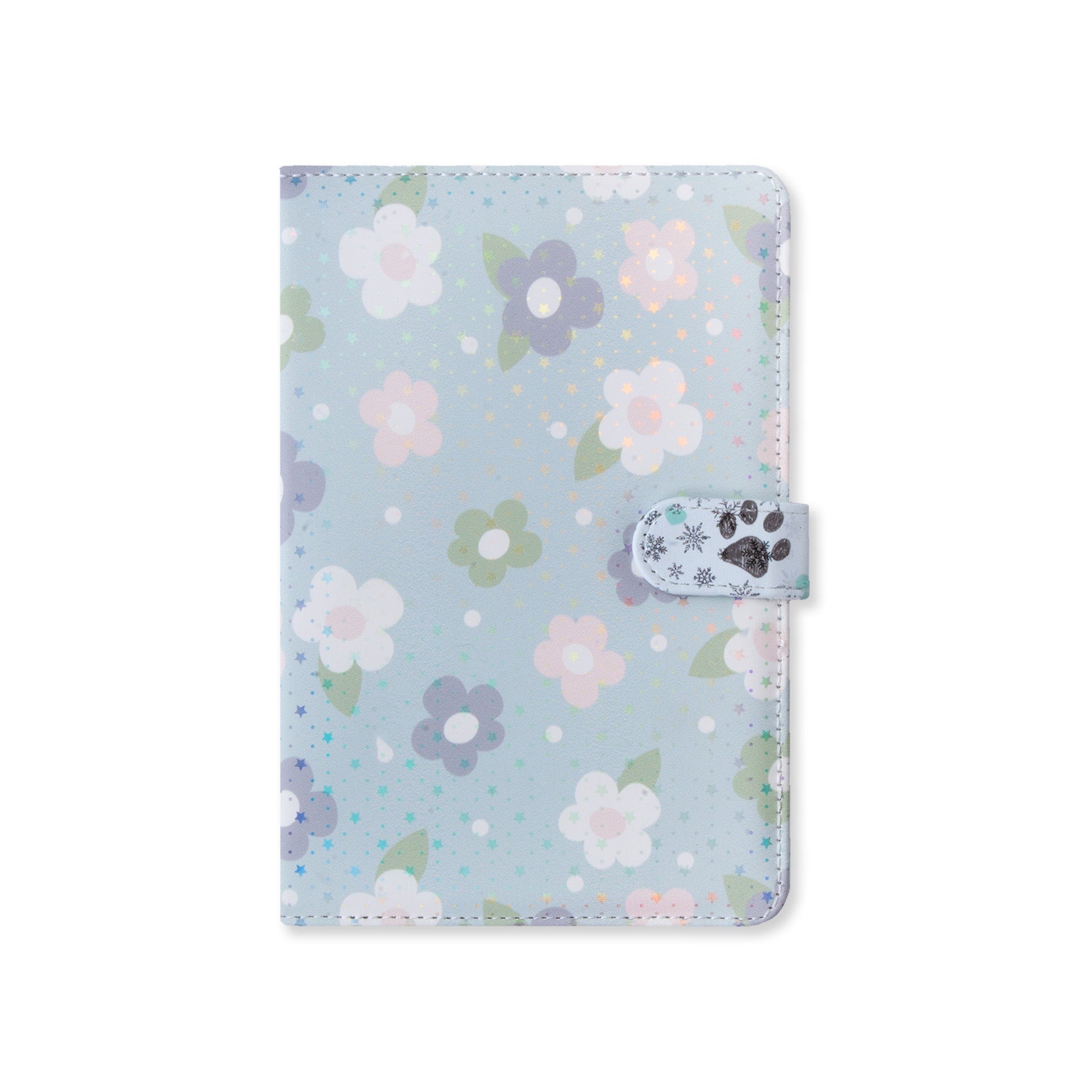 Softbound Ruled Notebook with Magnetic Closure Starry Blossom Pastel Green A5 160Pages 1Book