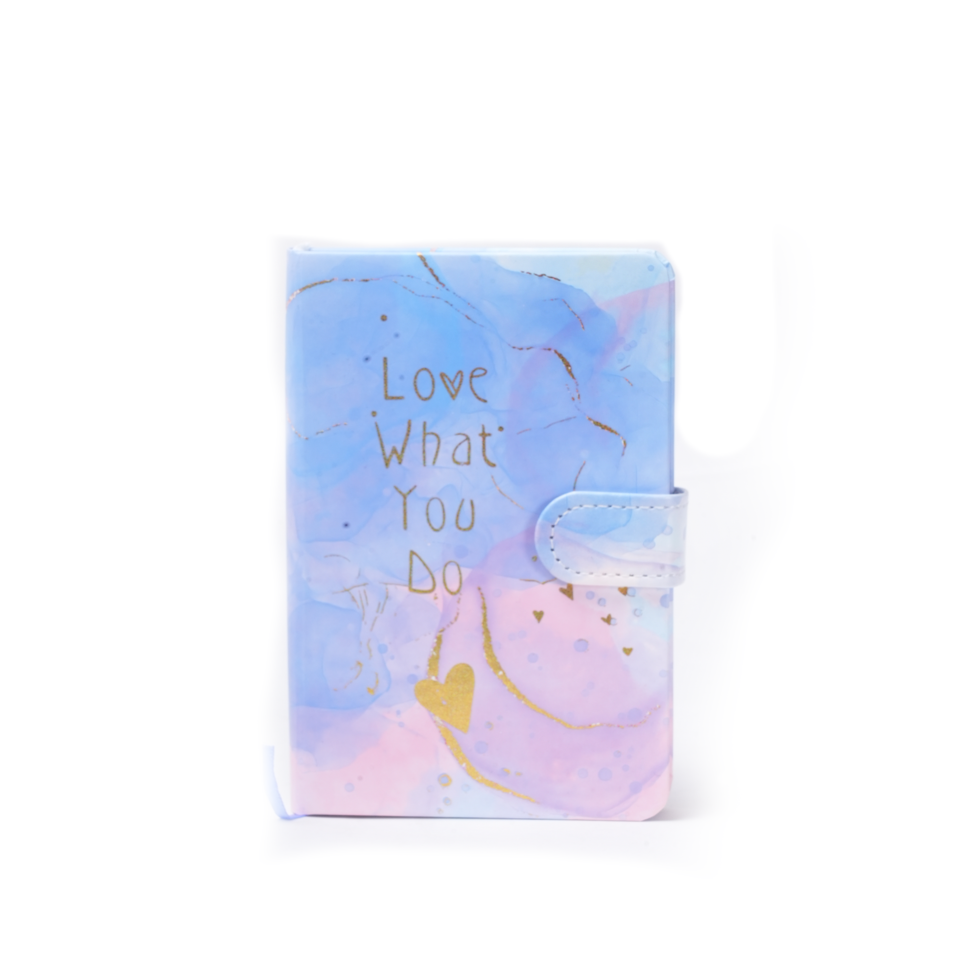 Hardbound Ruled Edge Printed Notebook With Magnetic Closure Love What You Do - Pink Sky A6 224 Pages 1Book