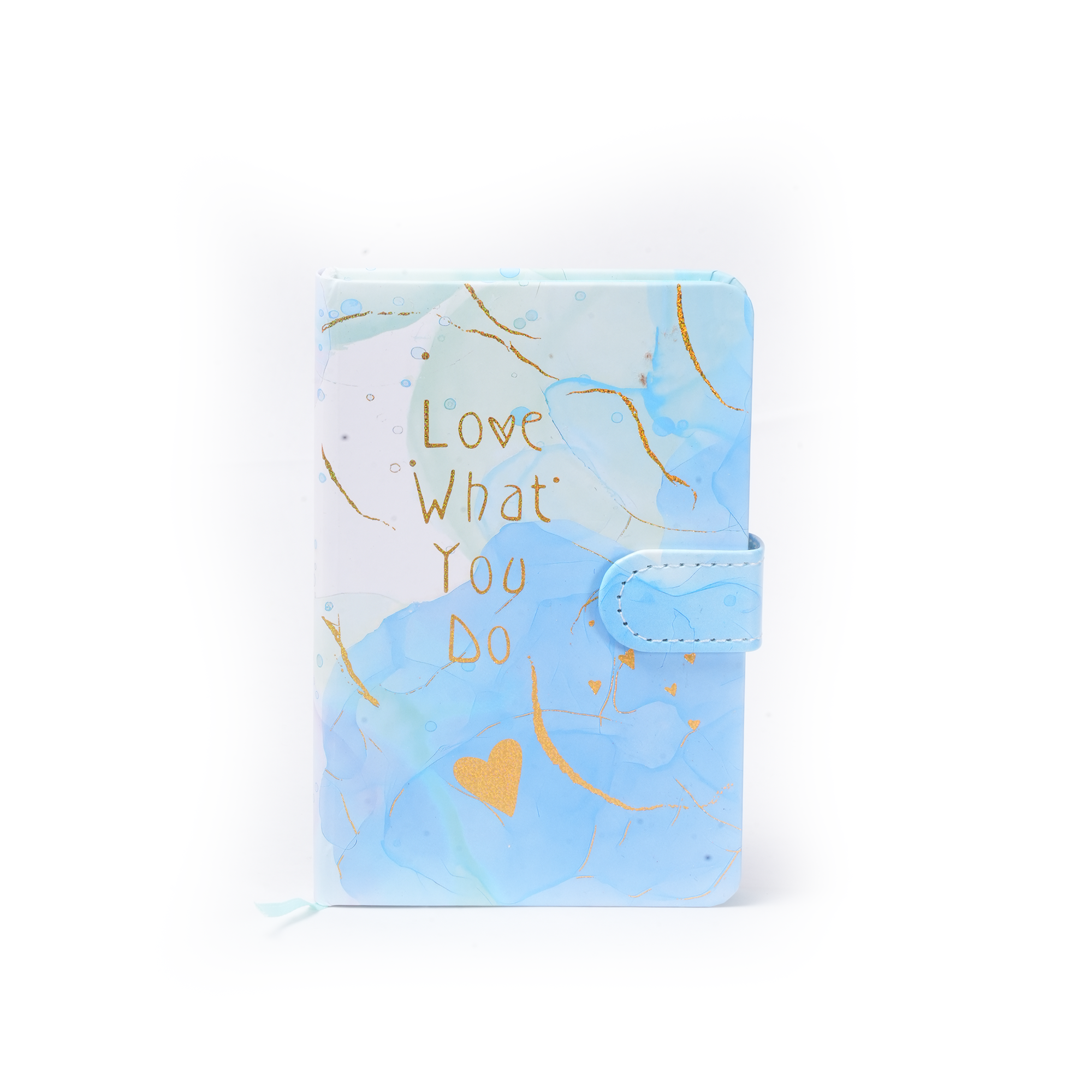 Hardbound Ruled Edge Printed Notebook With Magnetic Closure Love What You Do - Aqua Sky A6 224 Pages 1Book