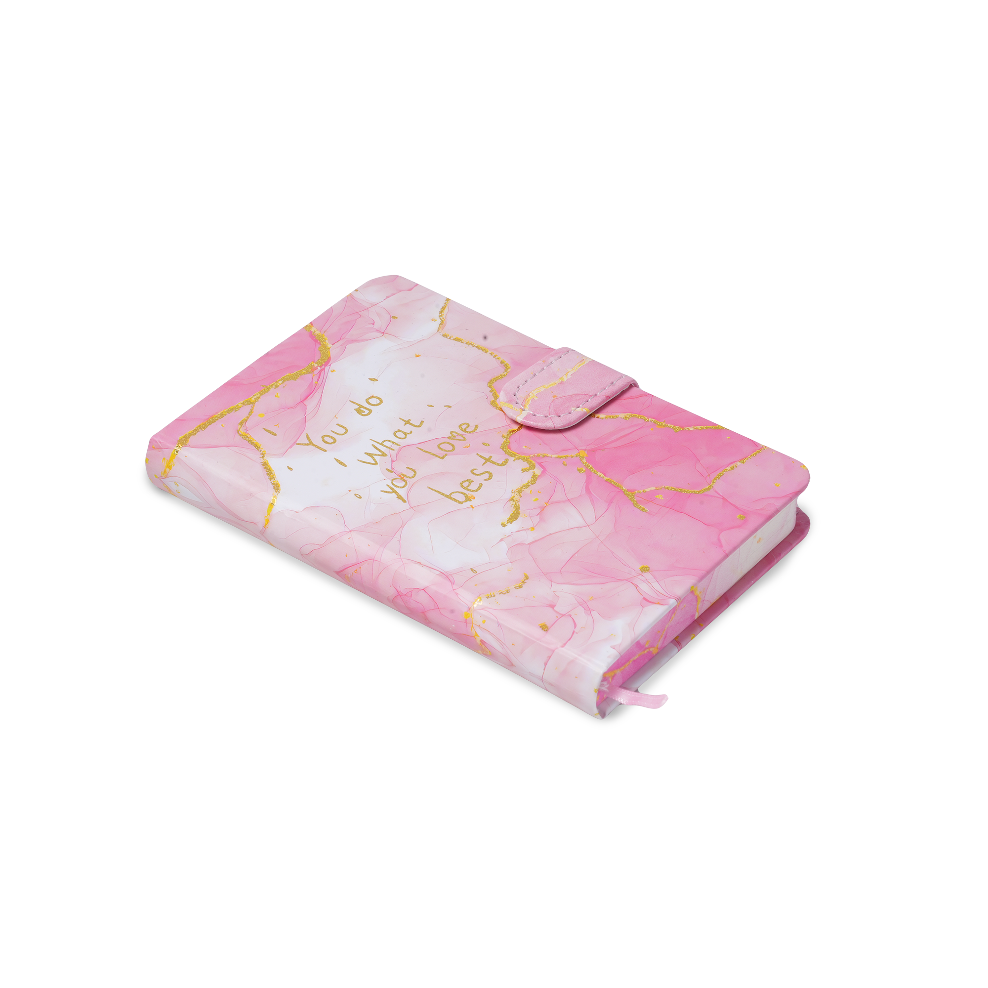 Hardbound Ruled Edge Printed Notebook With Magnetic Closure You Love Best - Blush Gold A6 224 Pages 1Book