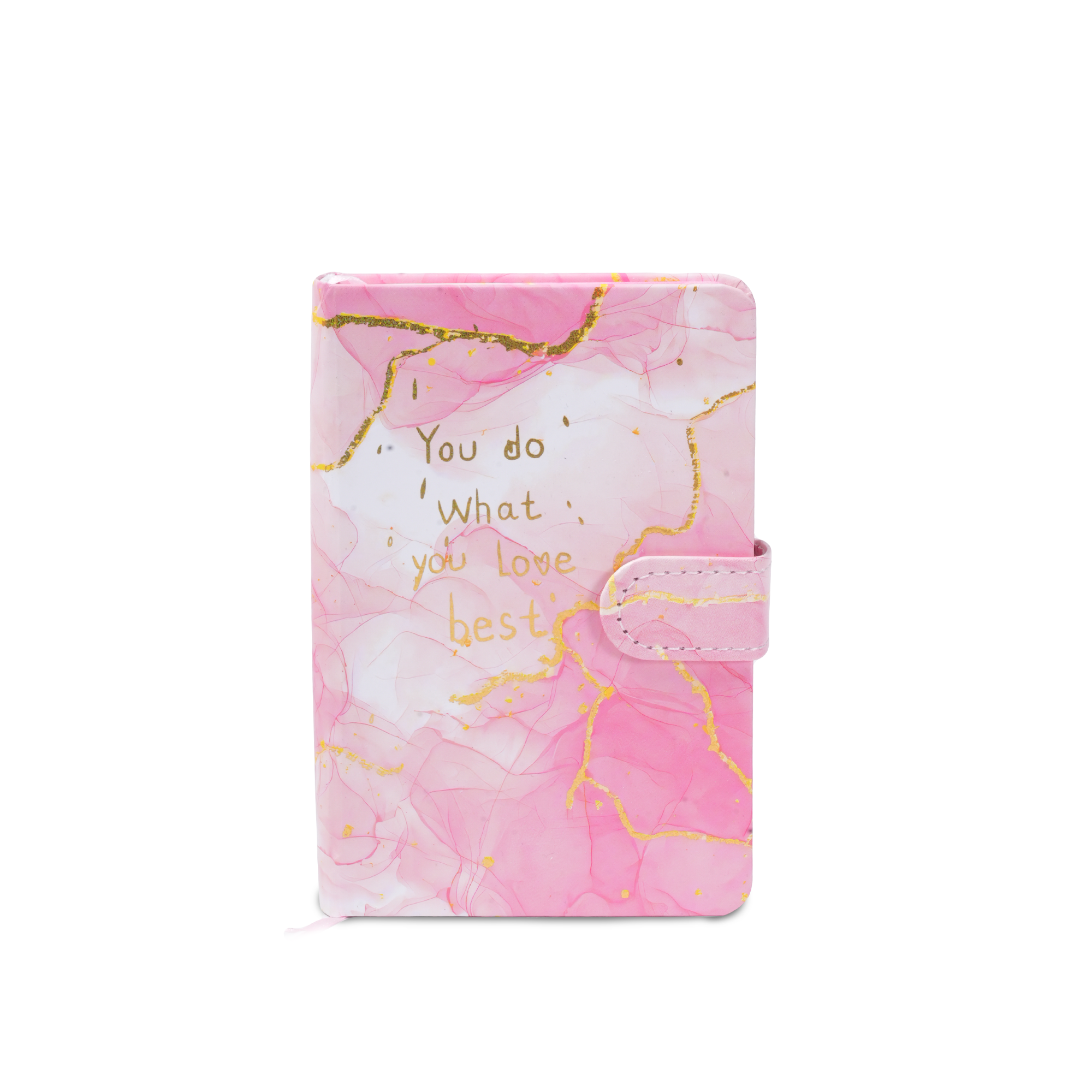 Hardbound Ruled Edge Printed Notebook With Magnetic Closure You Love Best - Blush Gold A6 224 Pages 1Book