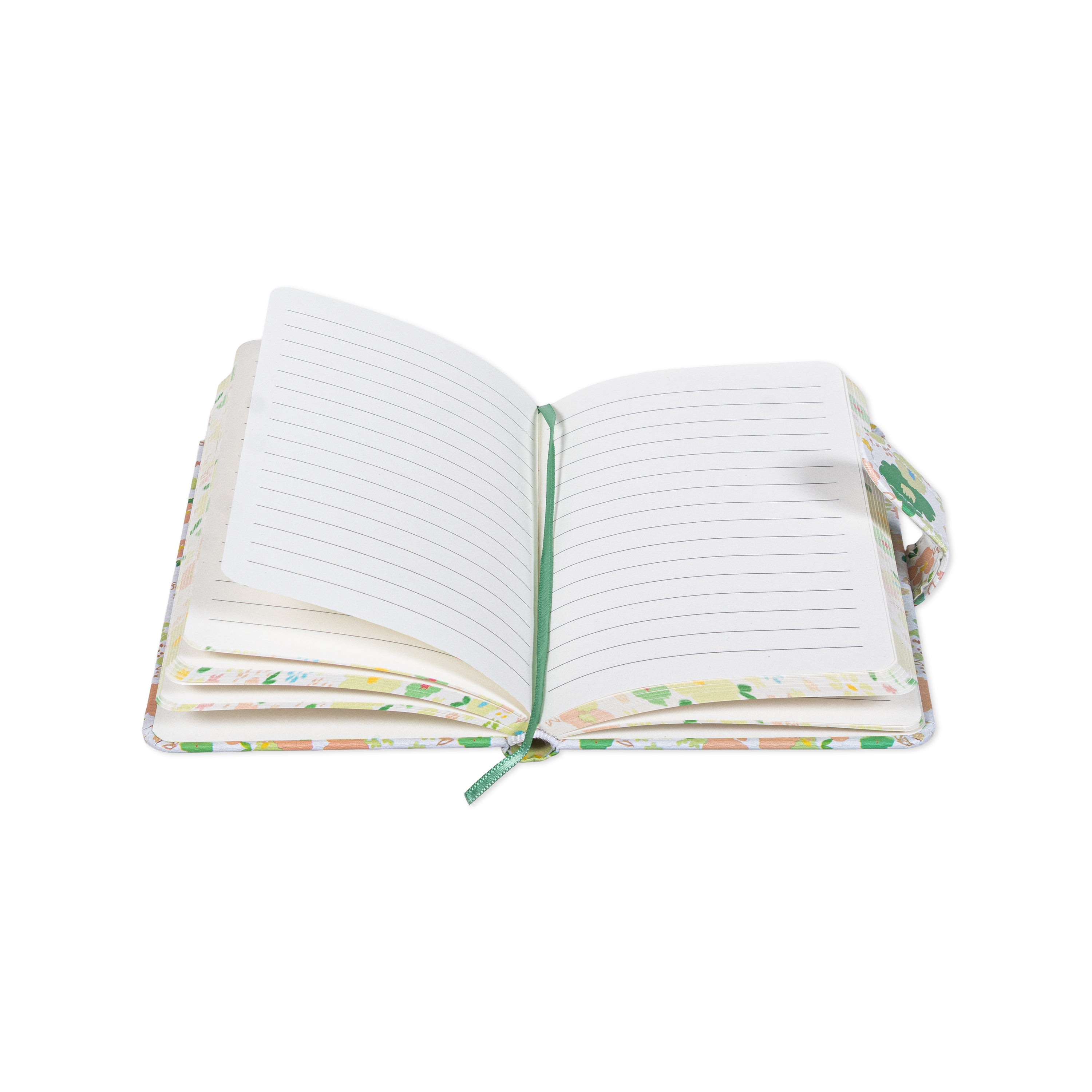 Hardbound Ruled Edge Printed Notebook With Magnetic Closure Floral Party Green A6 224 Pages 1Book