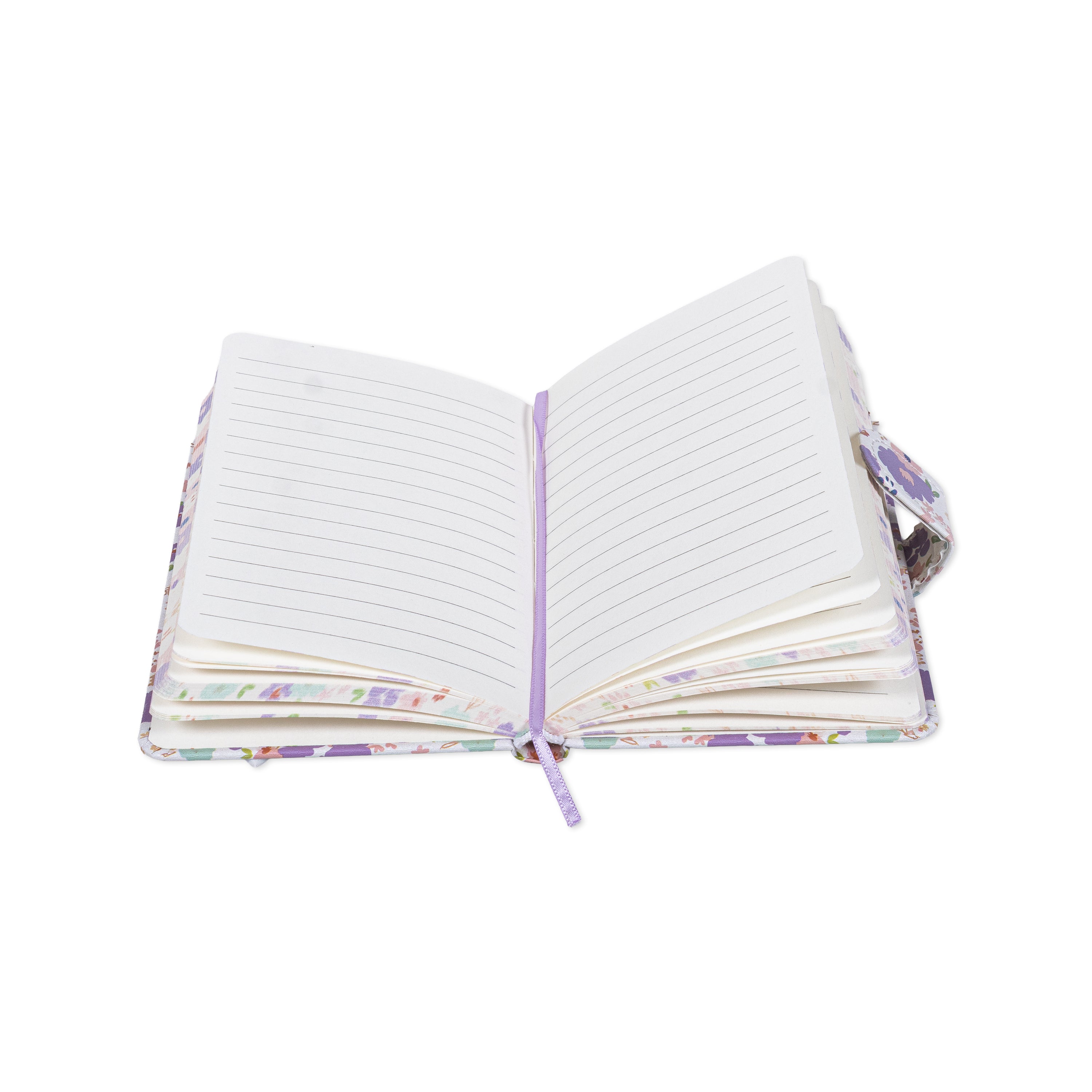 Hardbound Ruled Edge Printed Notebook With Magnetic Closure Floral Party Mauve Pink A6 224 Pages 1Book