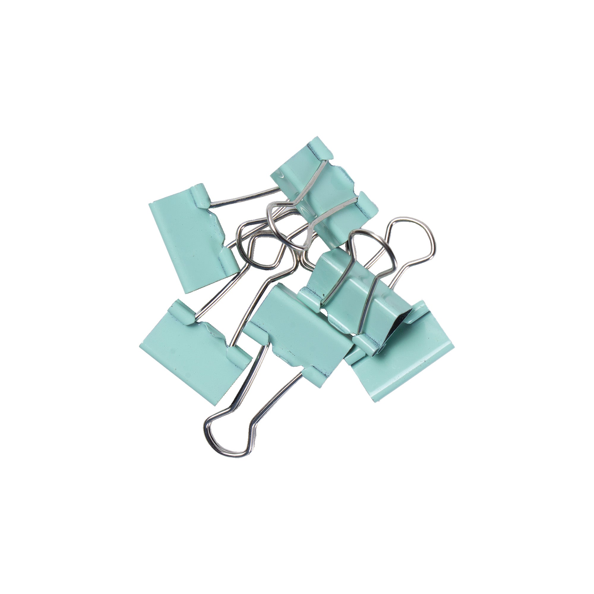 Binder Clip, Paper Clip, File Clip & Ball Push Pin Set Teal Blister