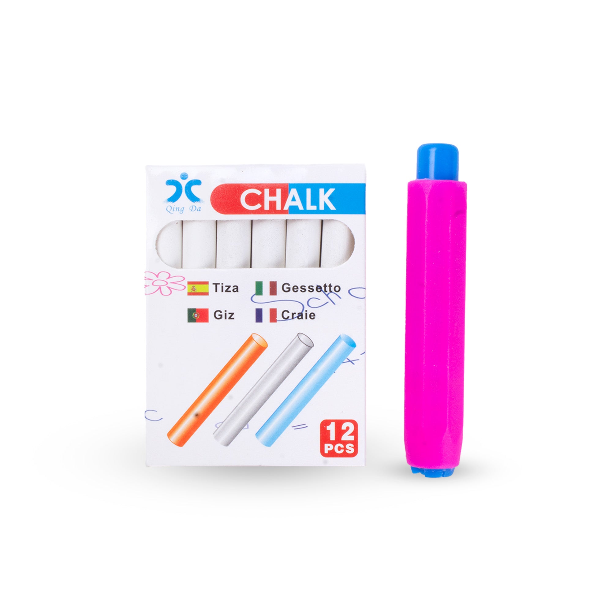 Chalk Set With Holder White 12pc Box set