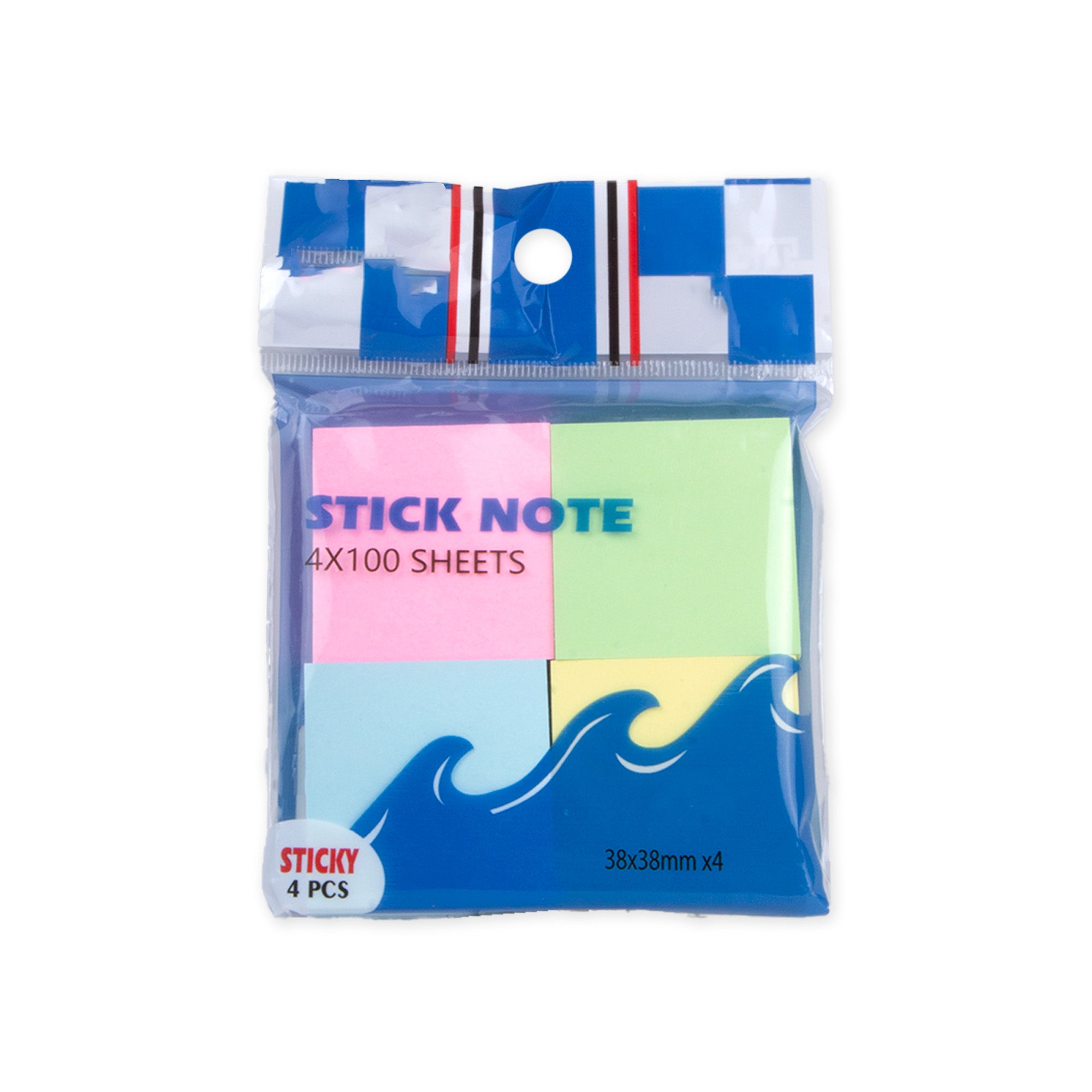 Stick Note 4 colours x 100 sheets 38 X38mm 4pc