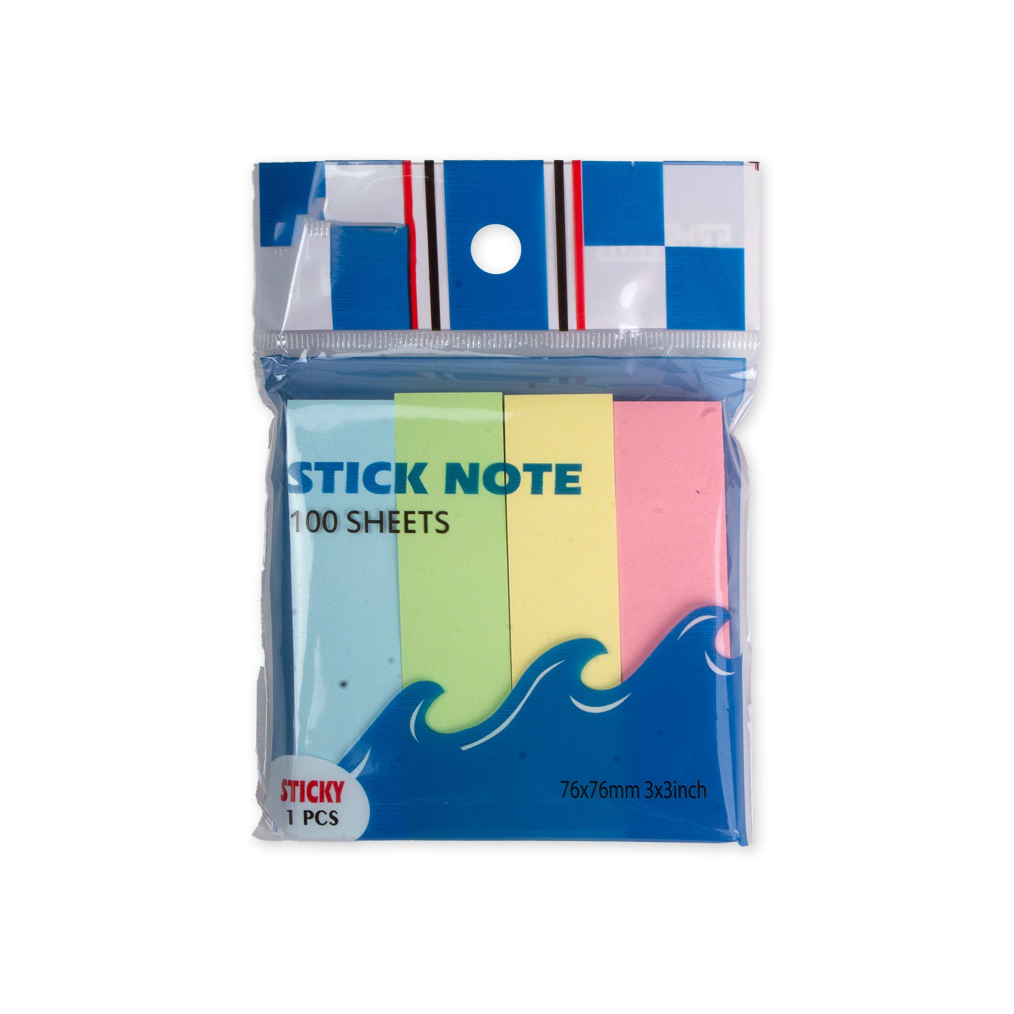 Stick Note 4 colours x 100 sheets 3 X 3inch 4pc