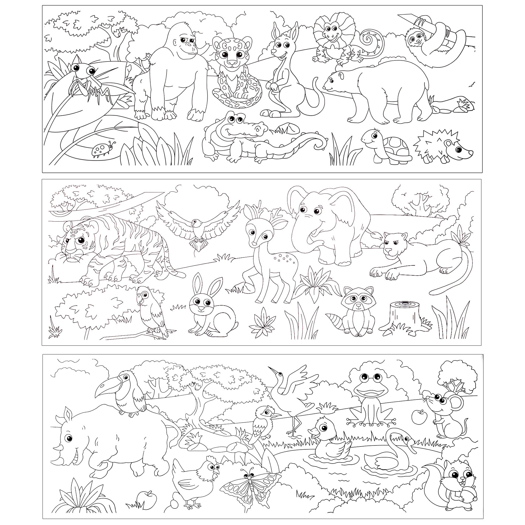 Repositionable Creative Colouring Paper Roll Animal 3mtr X W38cm 1 BOX