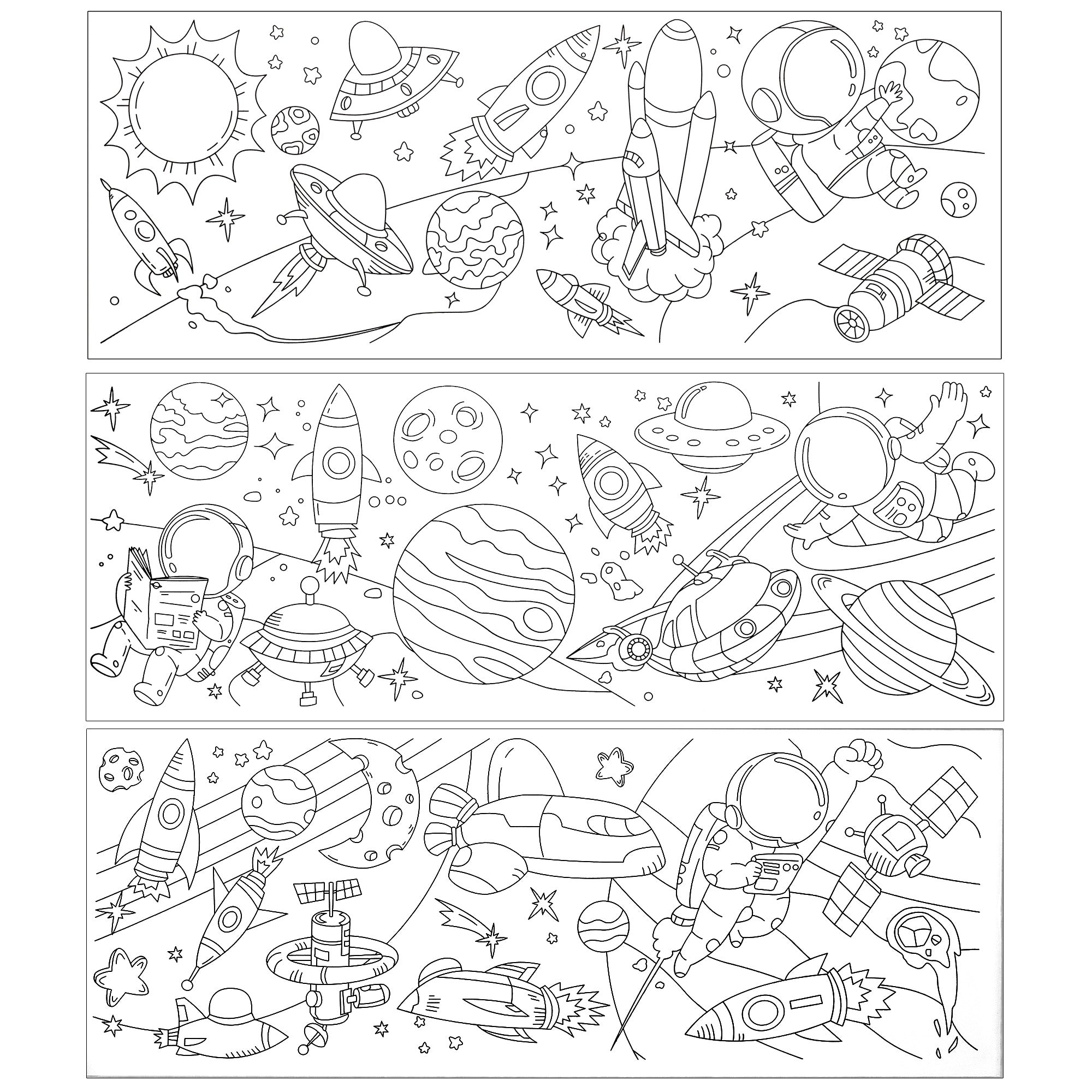 Repositionable Creative Colouring Paper Roll Travel In Space 3mtr X W38cm 1 BOX