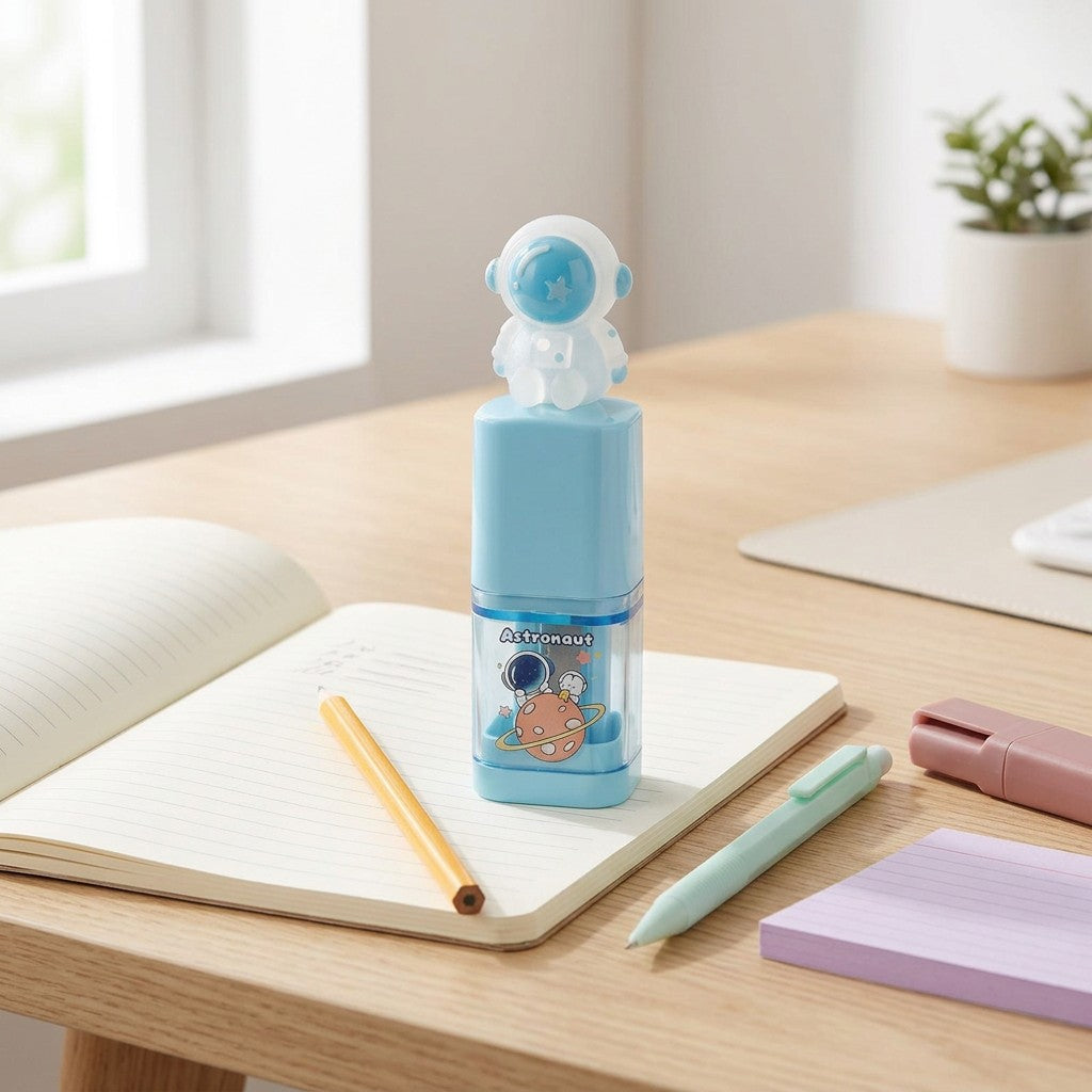 2-in1 Pencil Sharpener and Eraser Astronaut 1 pc