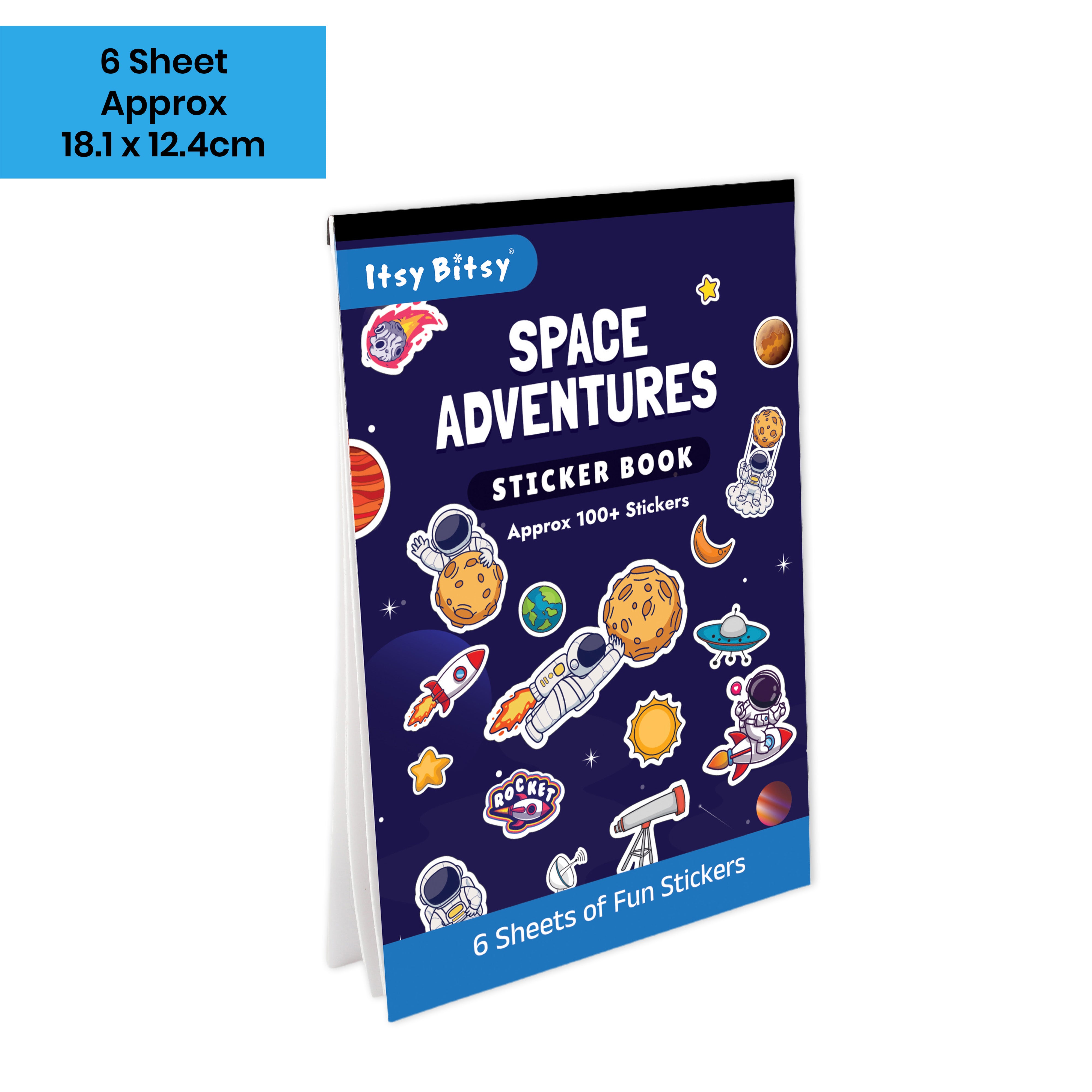 Sticker Book Space Adventures Approx 18.1 X 12.4cm 6 Sheet