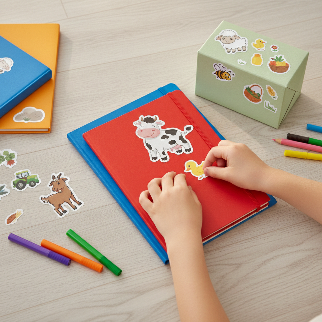 Sticker Book Farm Stickers Approx 14 X 7.2cm 12 Sheet