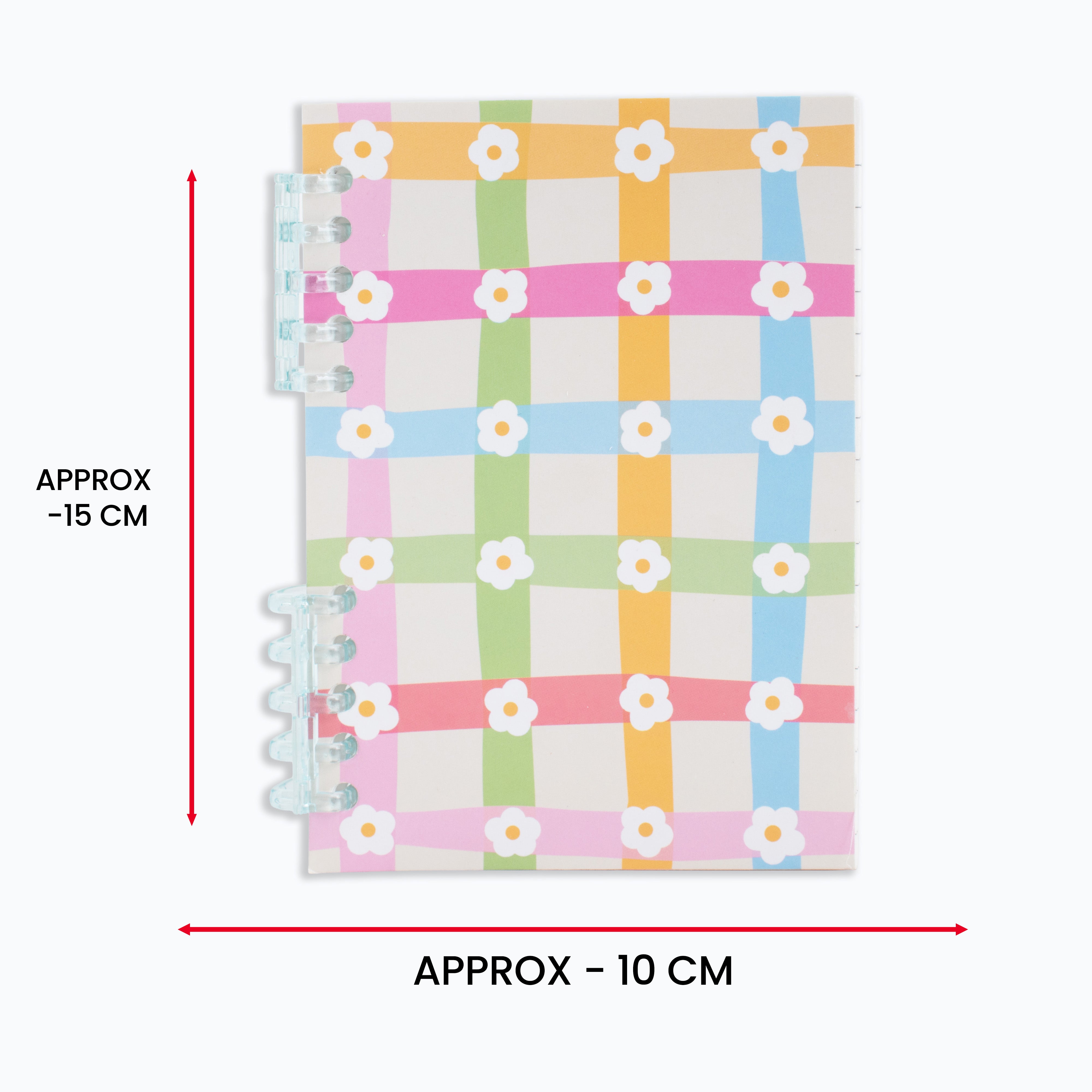 Spiral Ice Notebook Floral Grid 90gsm A6 100pages