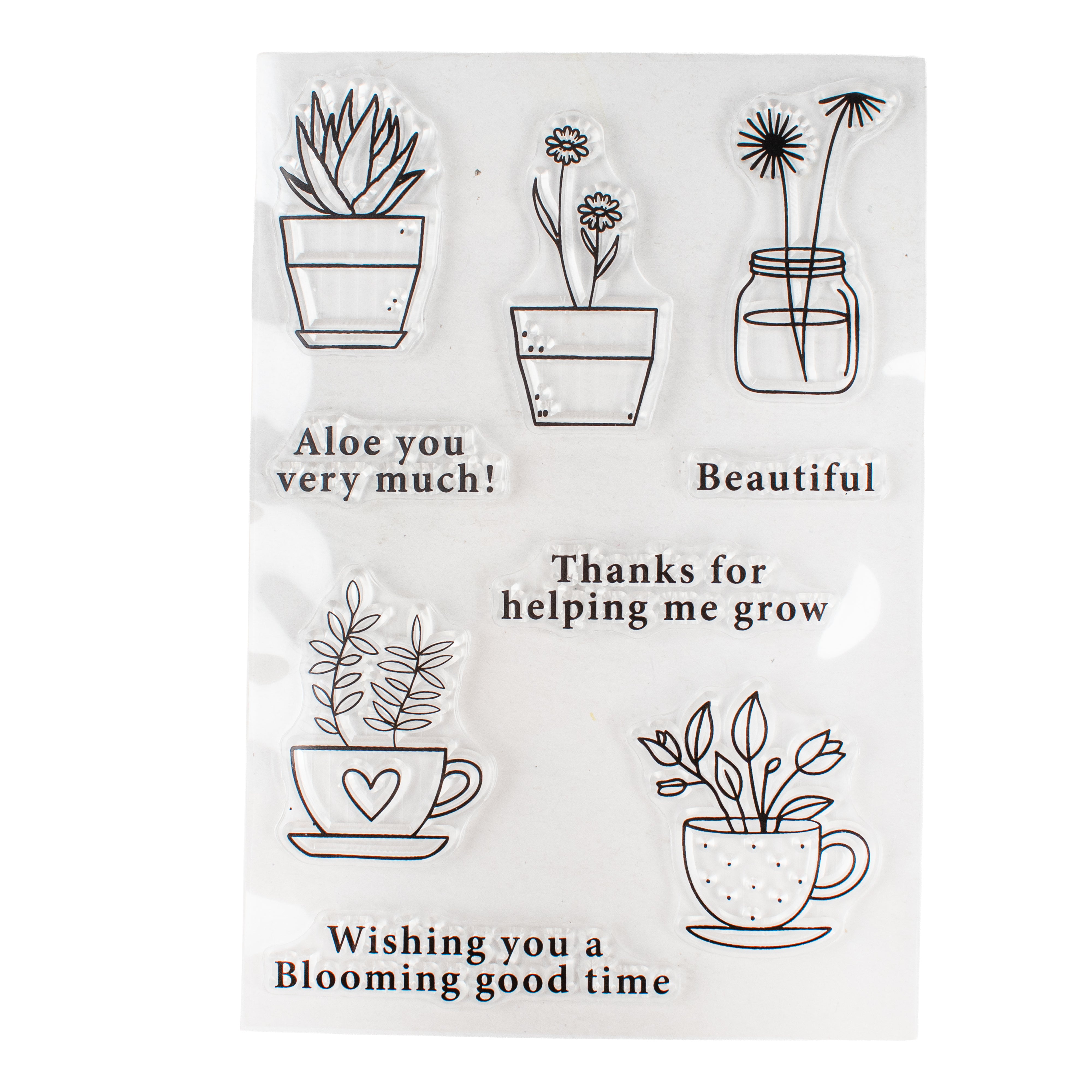Clear Stamps Blooming Good Time 4.3 X 6.2inch 9pc