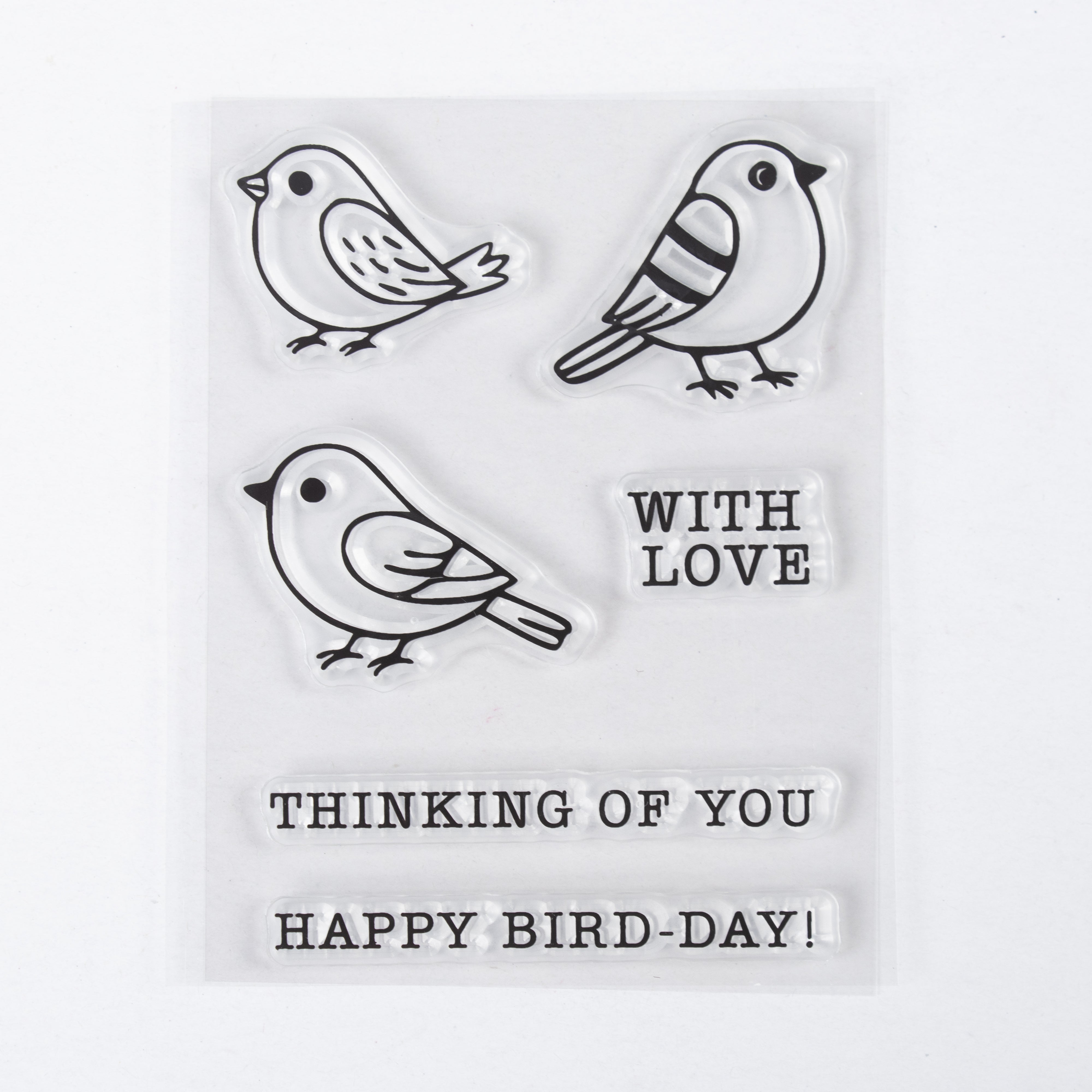 Clear Stamps Bird-day Wishes 3 X 4inch 6pc