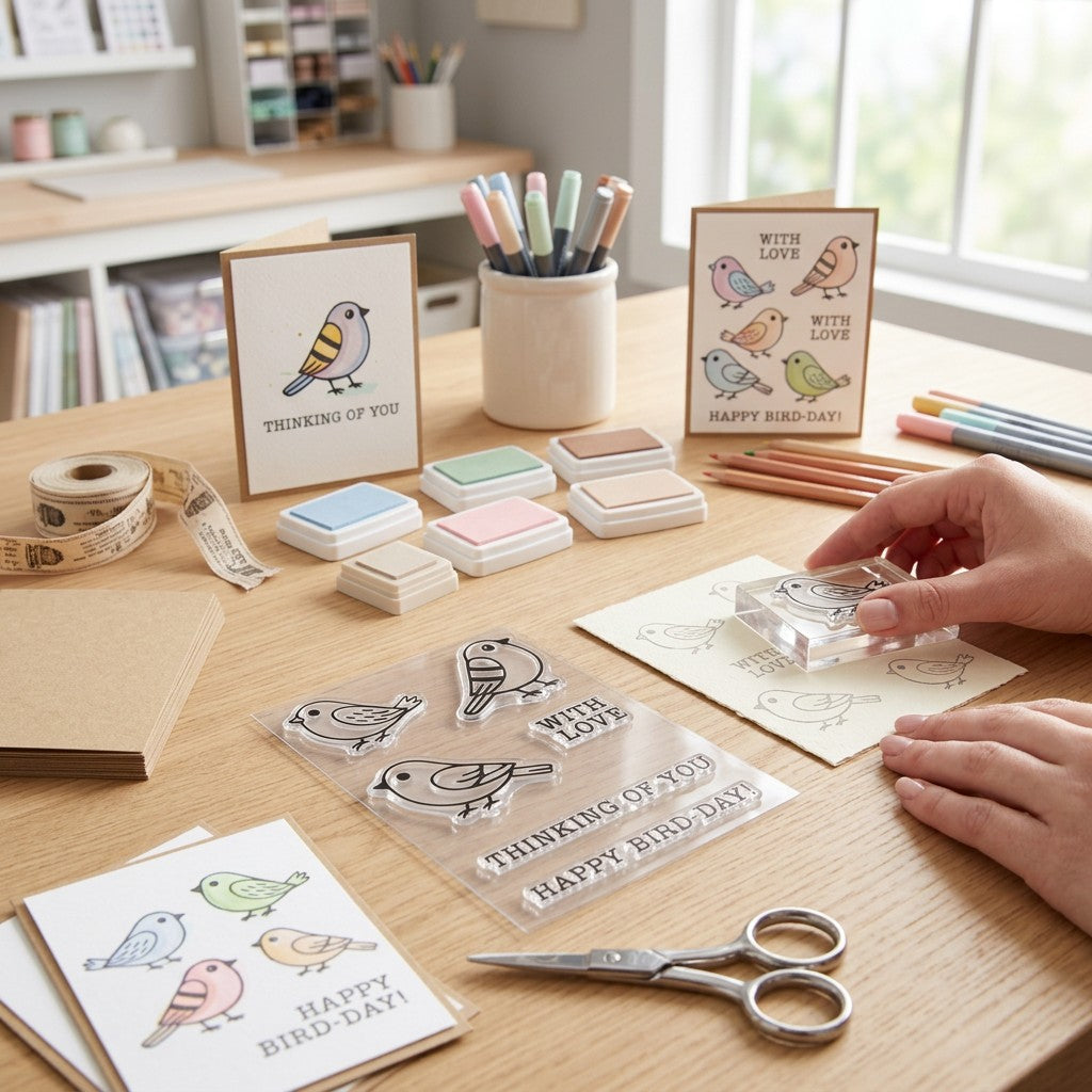 Clear Stamps Bird-day Wishes 3 X 4inch 6pc