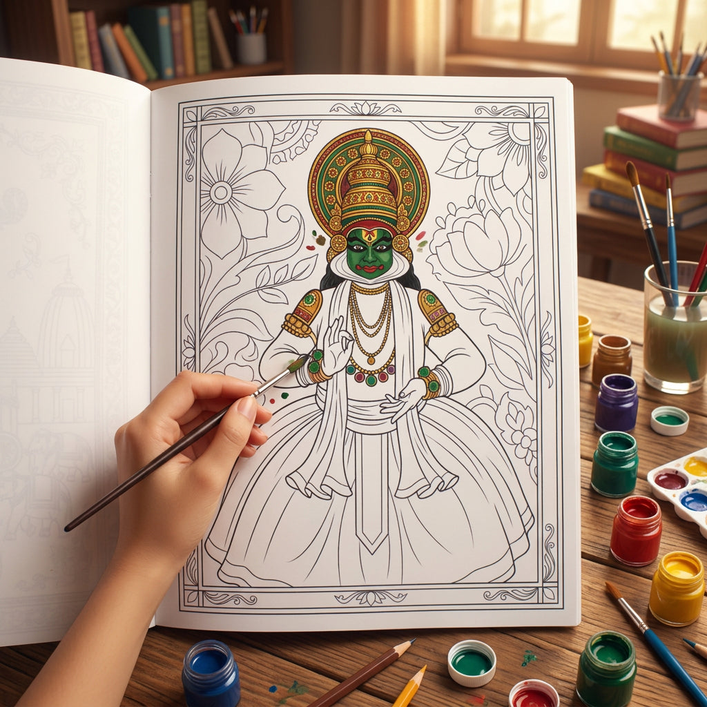 Arts of India Colouring Book Volume 2 with Spot UV Printing 8.5 X 10.9in 24sheets 100gsm 1Book
