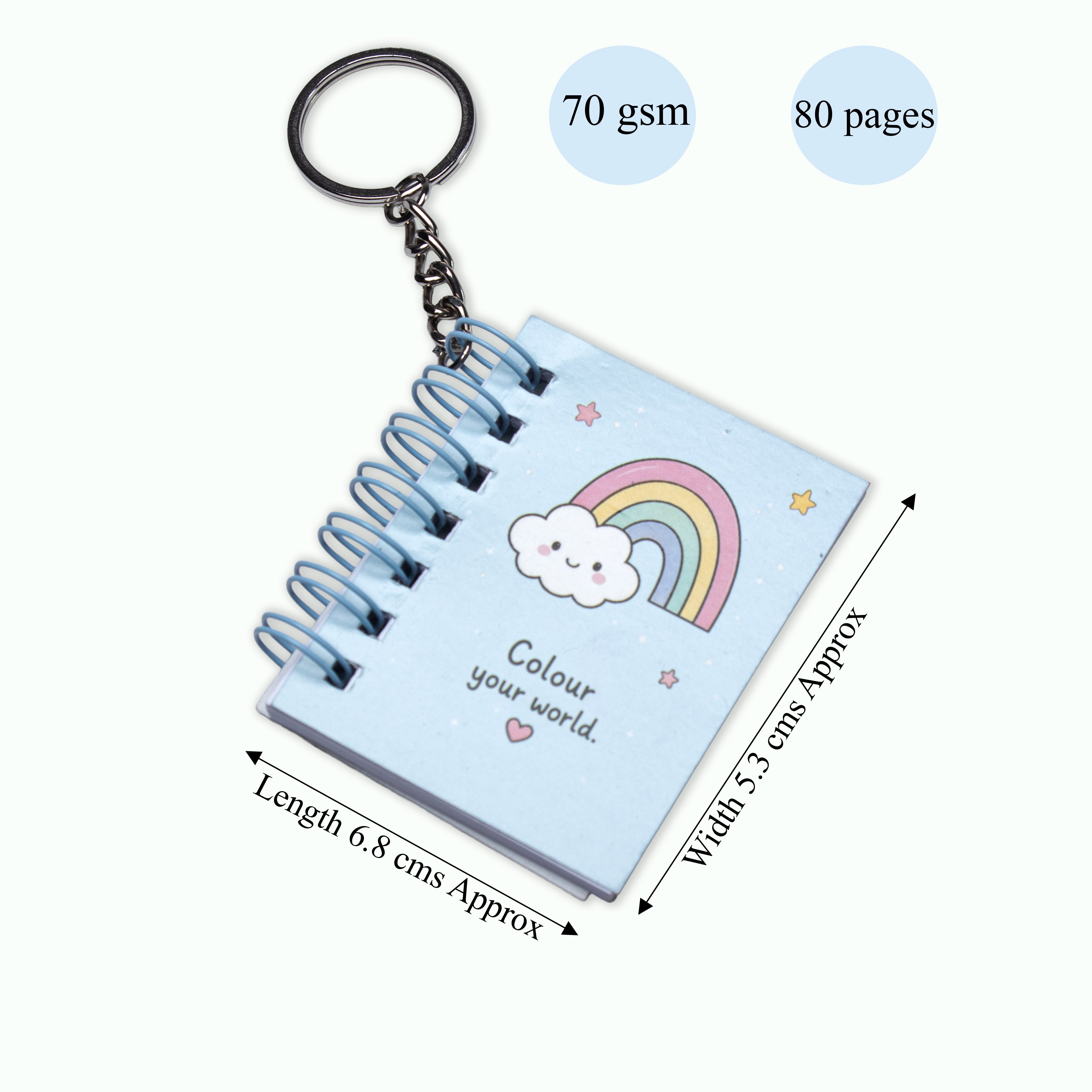 Keychain Notebook Colour Your World L6.8 X W5.3cm 70gsm 80 pages 1 Book IB
