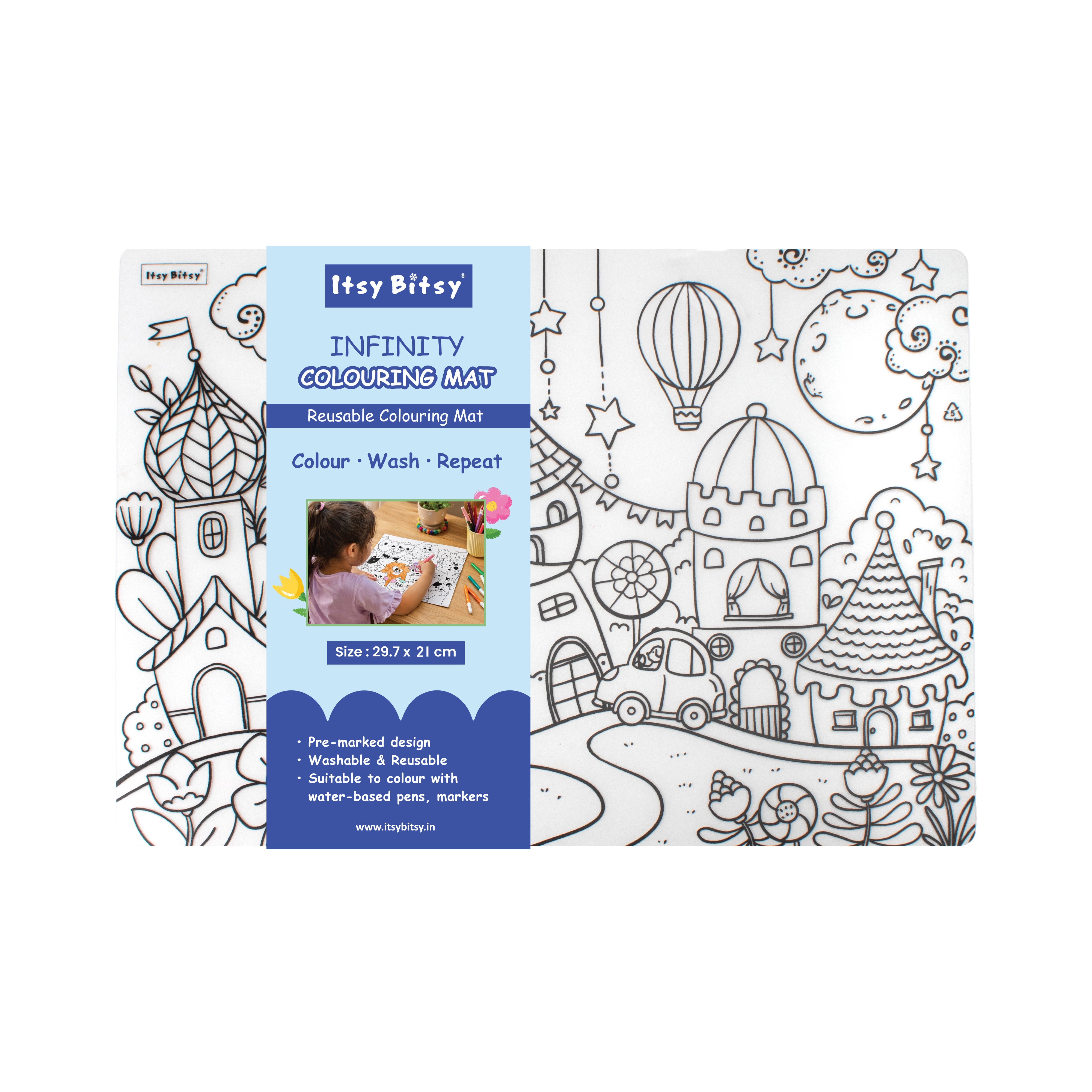Colouring Place Mat Doodle Town A3 1 Sheet
