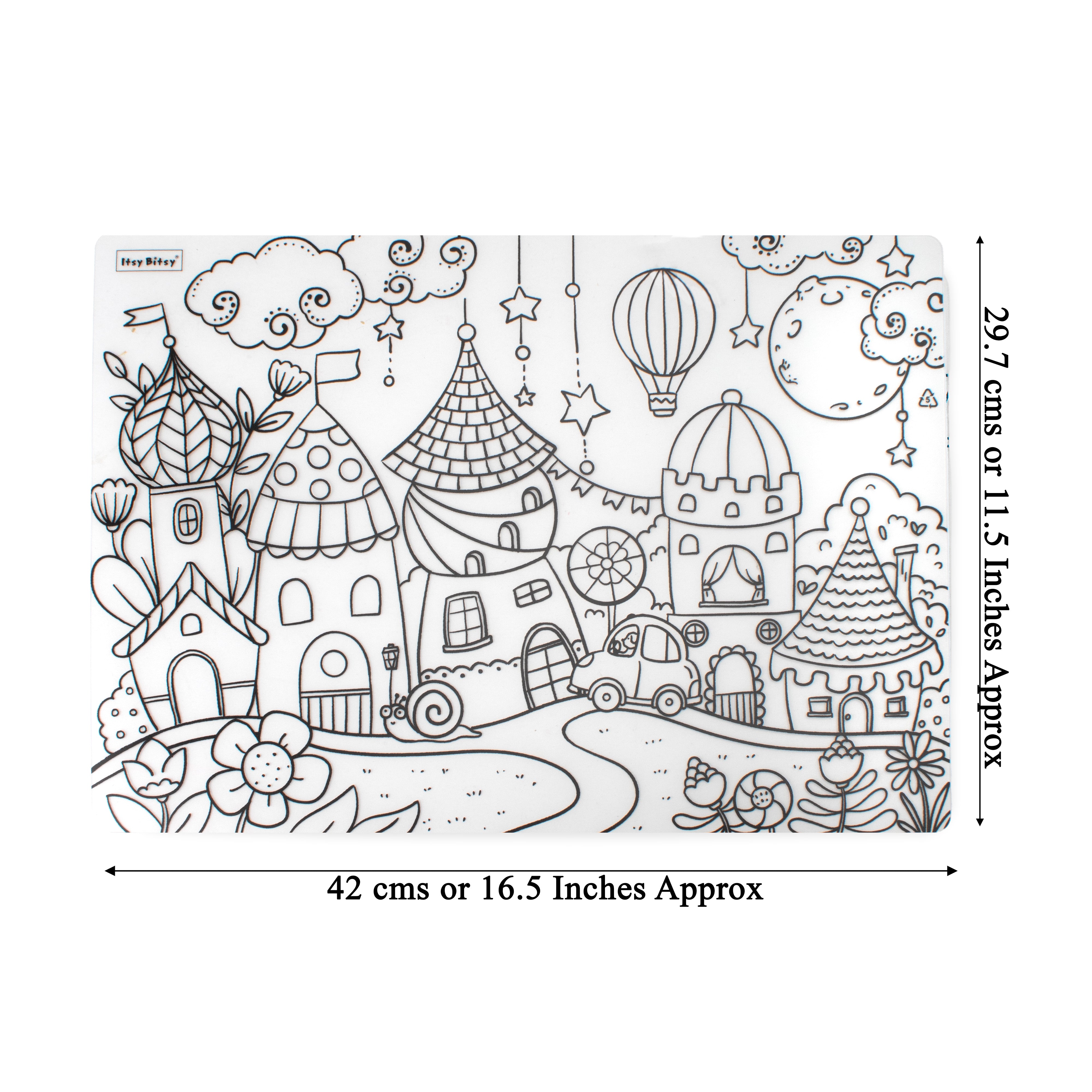 Colouring Place Mat Doodle Town A3 1 Sheet