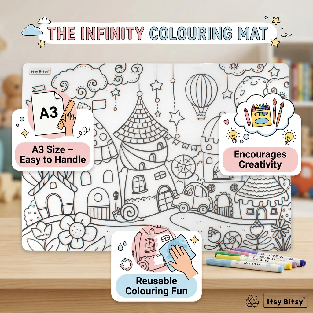 Colouring Place Mat Doodle Town A3 1 Sheet