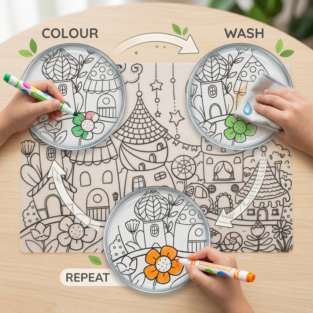 Colouring Place Mat Doodle Town A3 1 Sheet