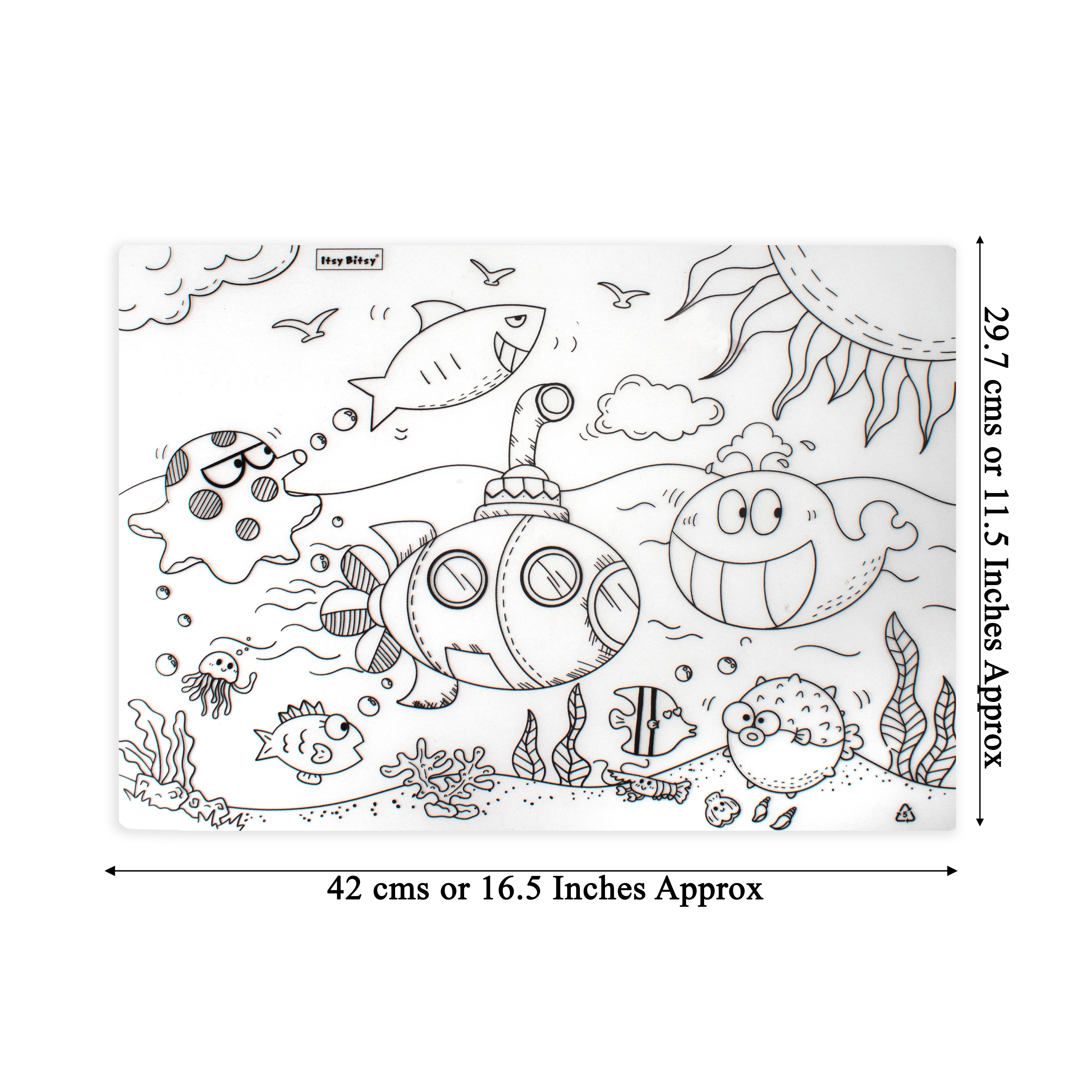 Colouring Place Mat Underwater World A3 1 Sheet