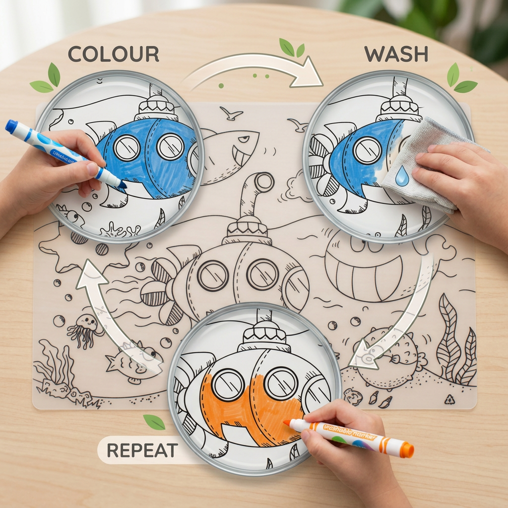 Colouring Place Mat Underwater World A3 1 Sheet