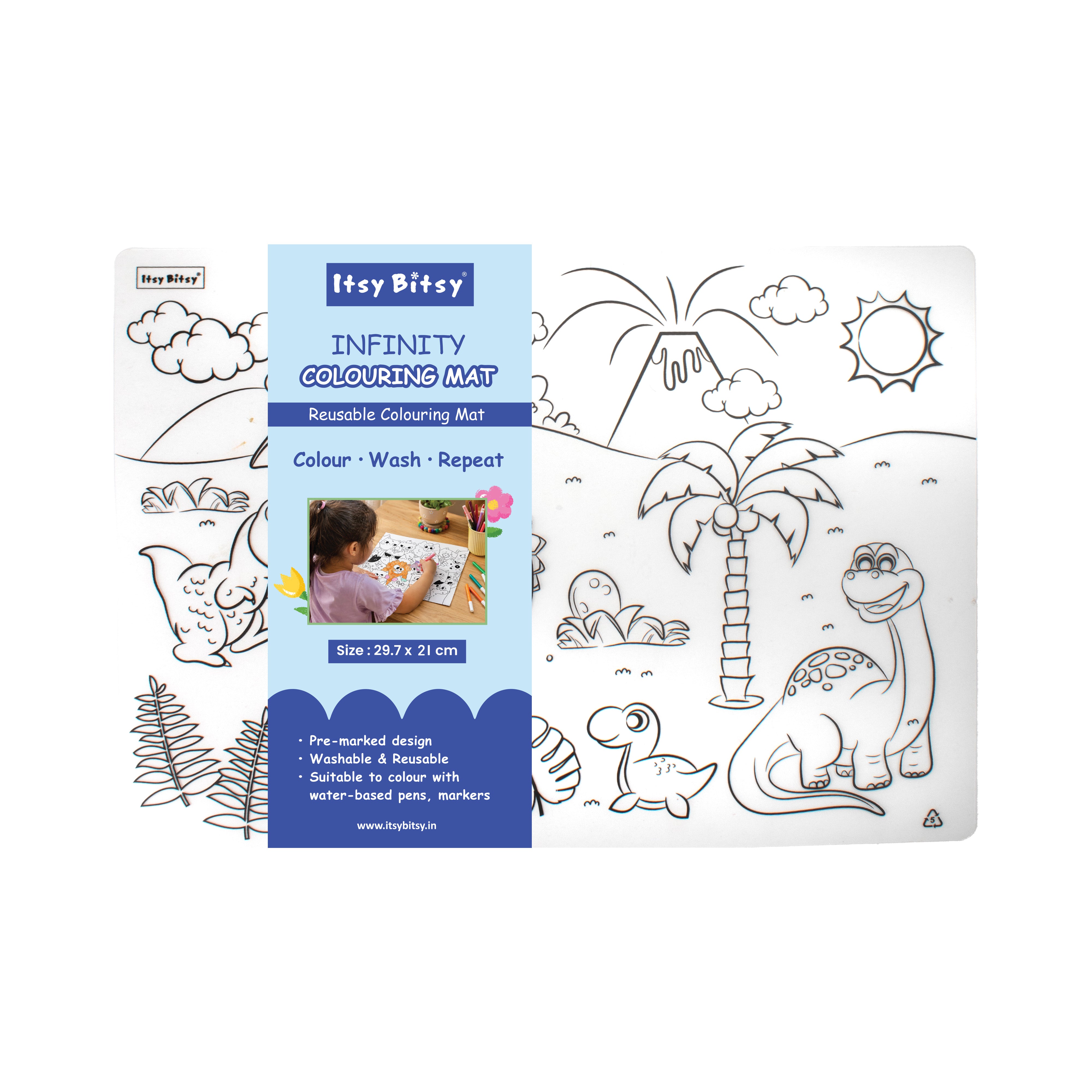 Colouring Place Mat Dino World A3 1 Sheet