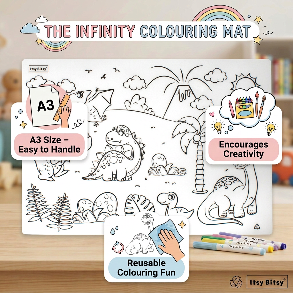 Colouring Place Mat Dino World A3 1 Sheet