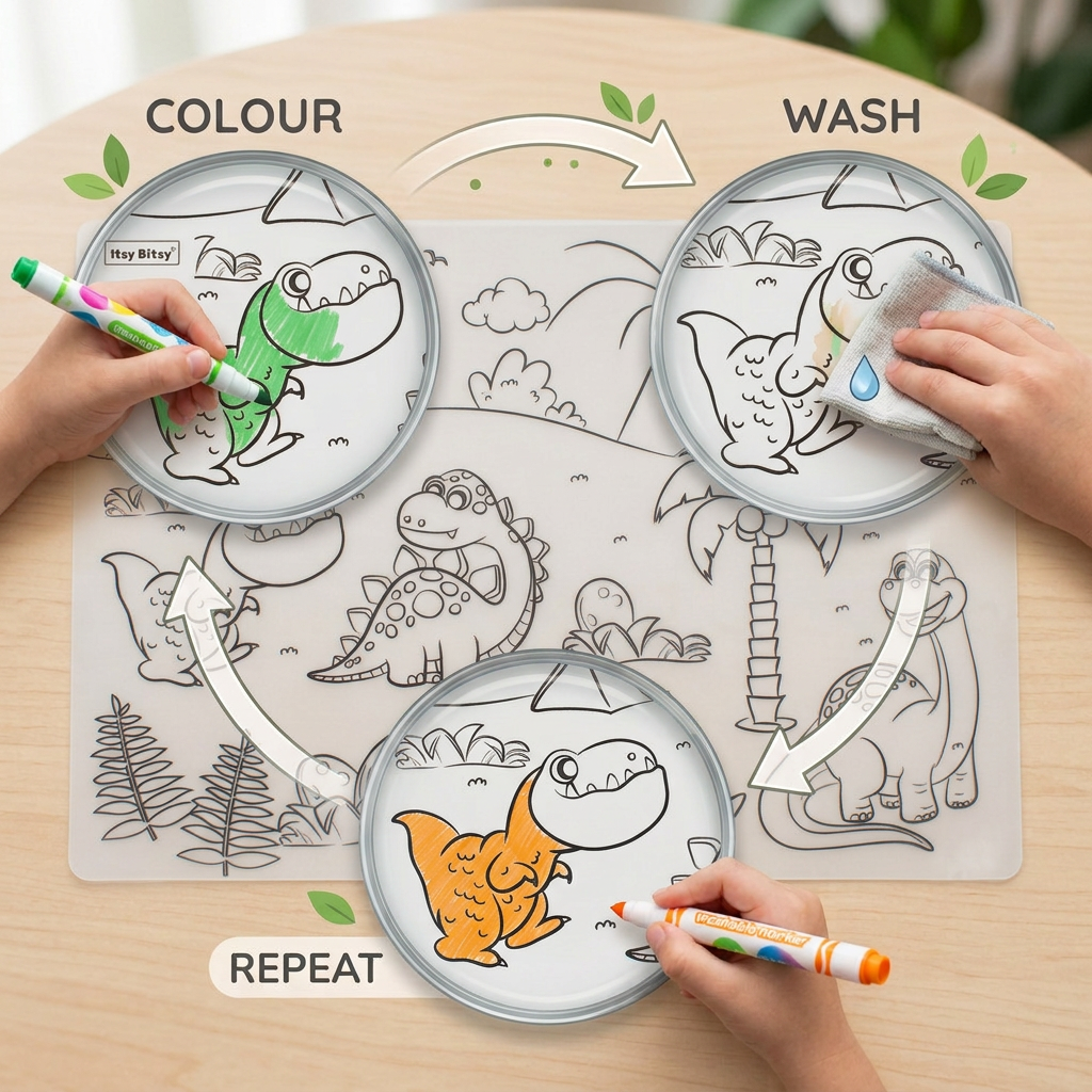 Colouring Place Mat Dino World A3 1 Sheet