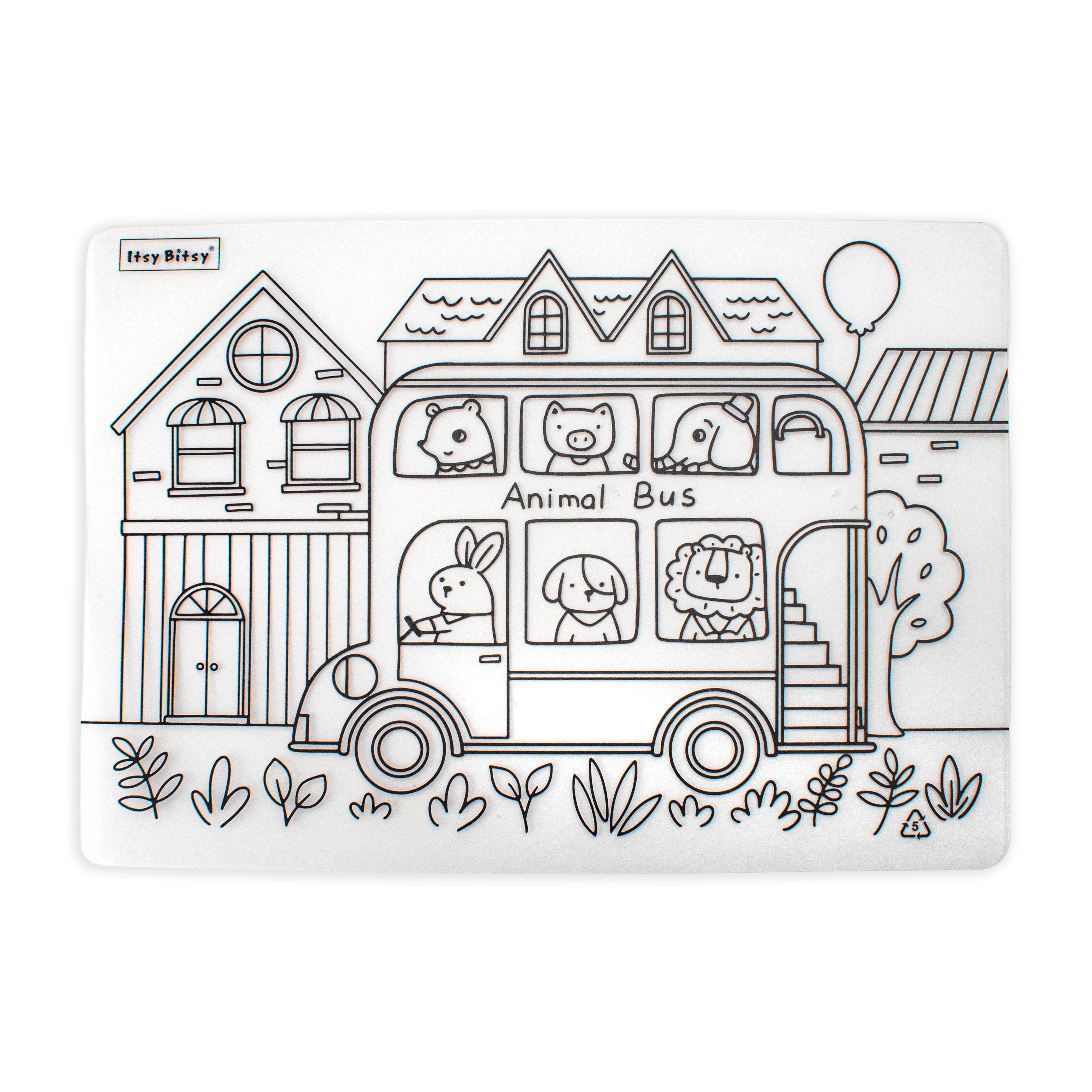 Colouring Place Mat Animal Bus A4 1 Sheet