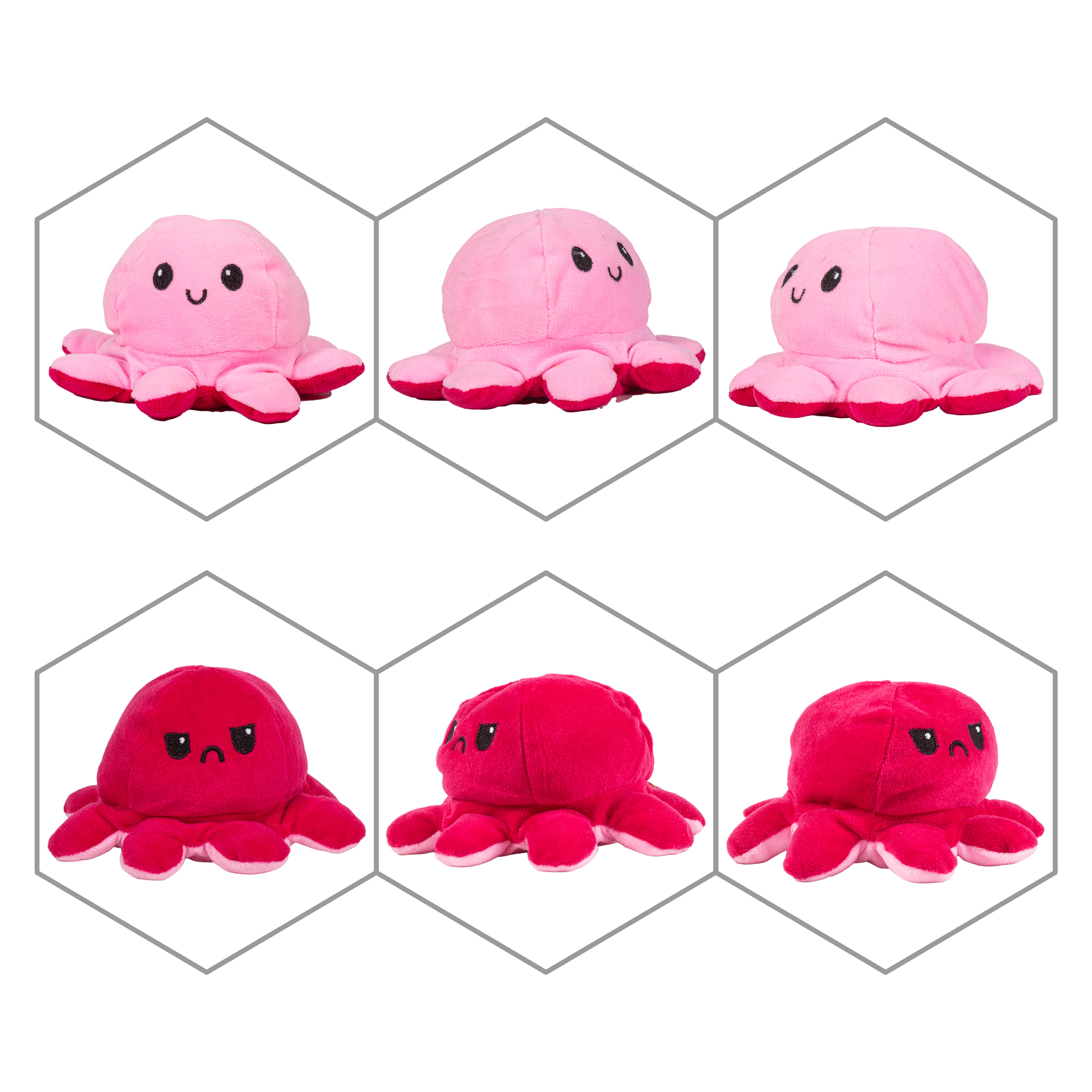 Soft Toy Reversible Octopus Baby Pink & Hot Pink 5.9inch 1 pc