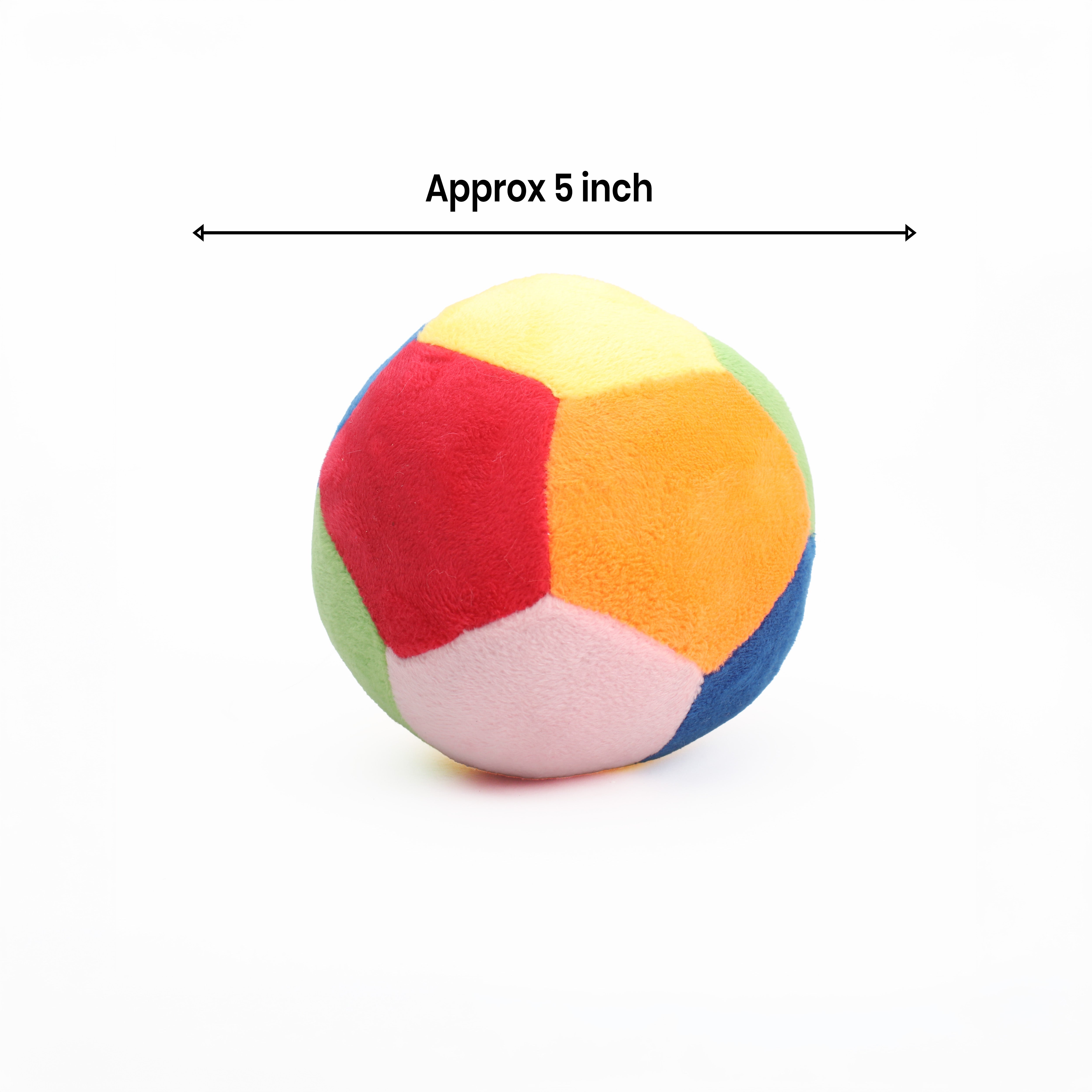 Soft Toy Rattle Ball Multicoloured 5inch 1pc