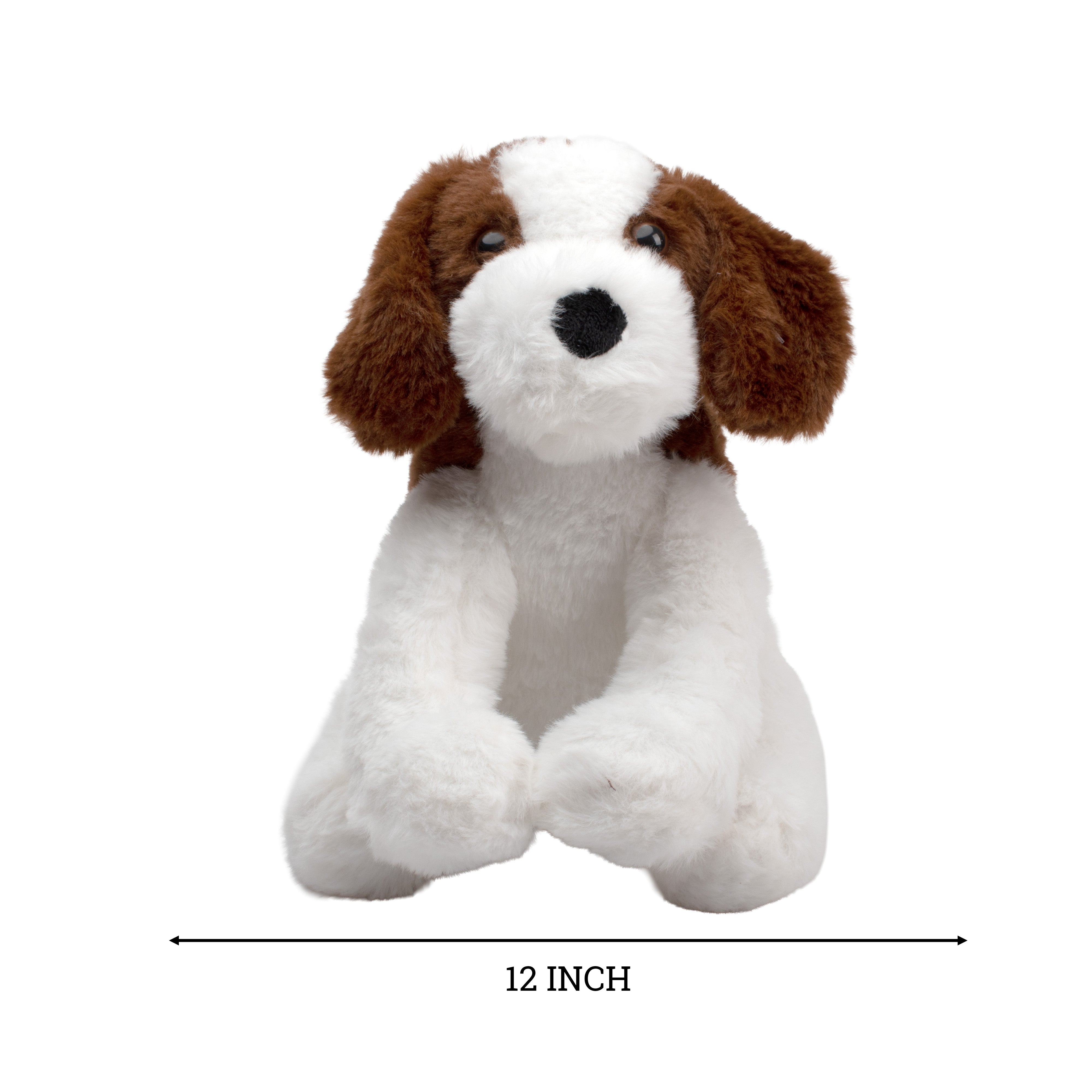 Soft Toy Dog White an Brown 12inch 1pc