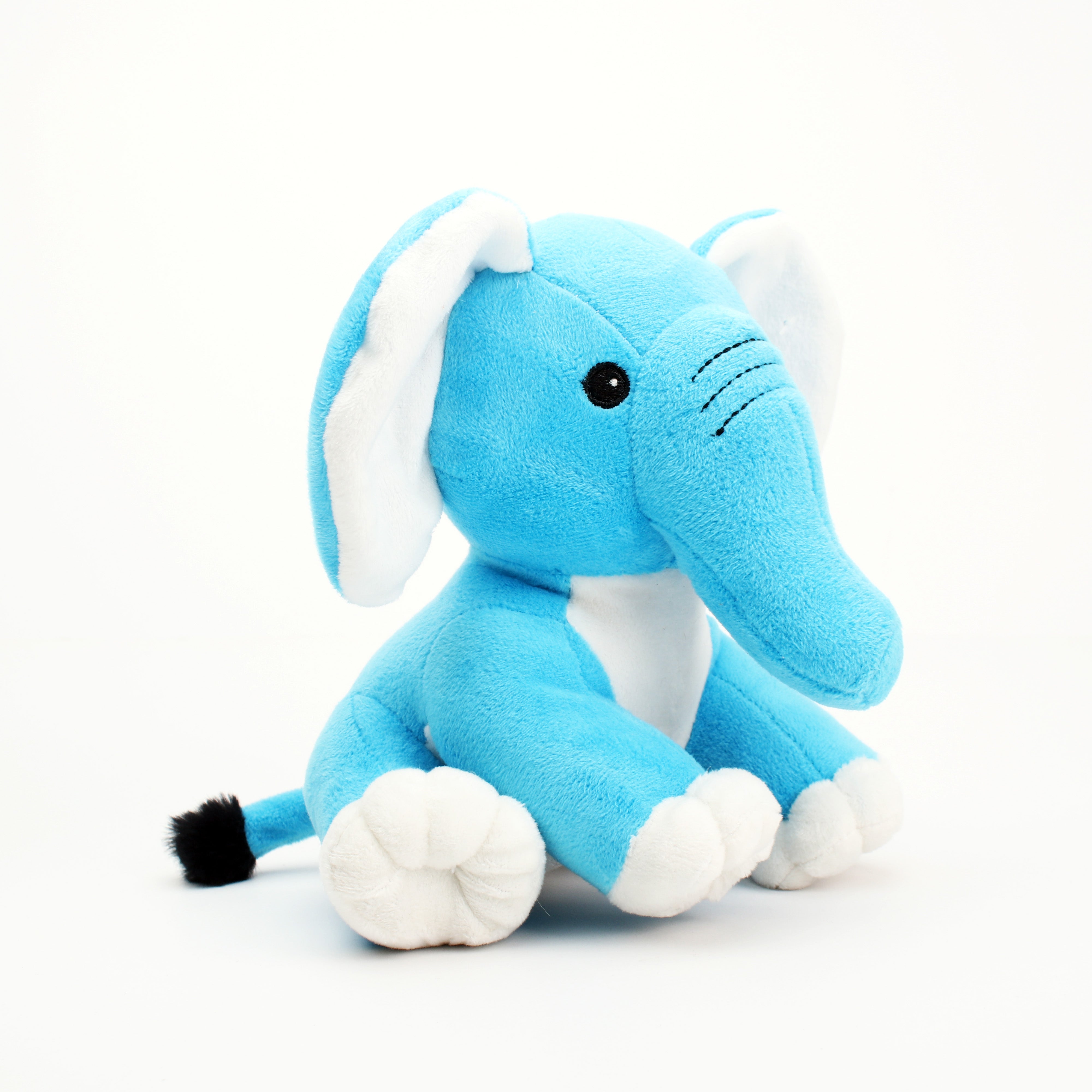 Soft Toy Elephant Blue and White 10inch 1pc