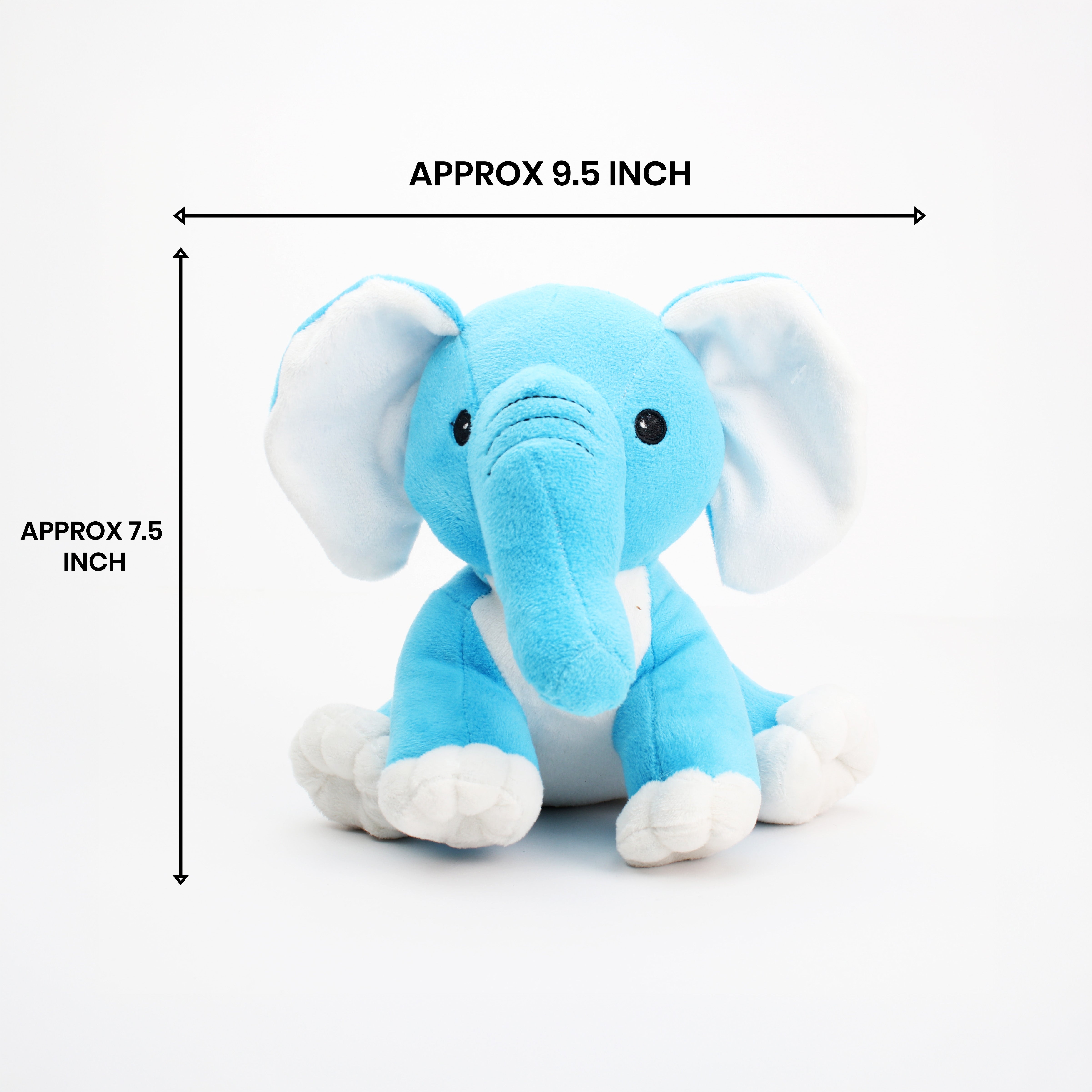 Soft Toy Elephant Blue and White 10inch 1pc