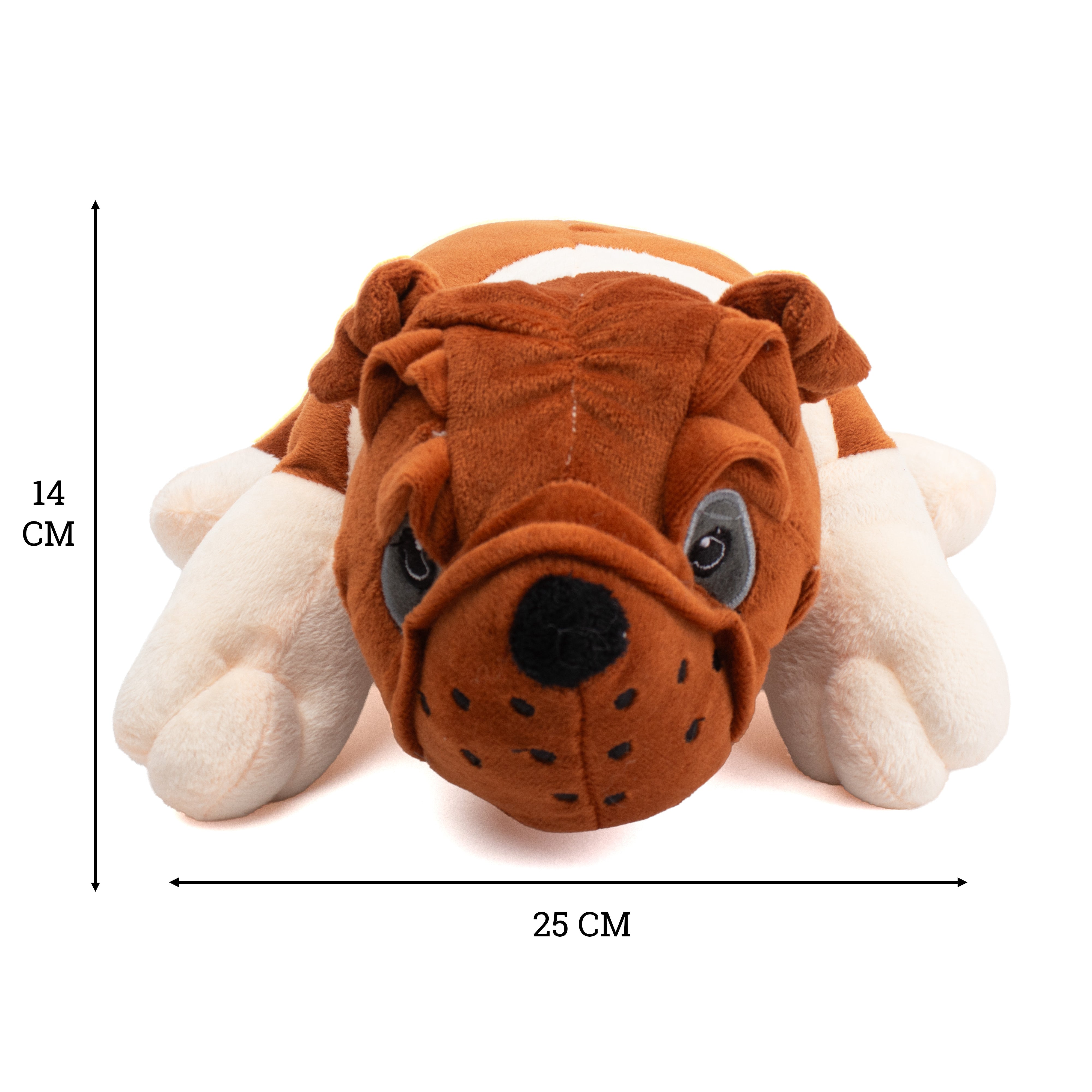 Soft Toy Bulldog Brown L25 X H14 1pc